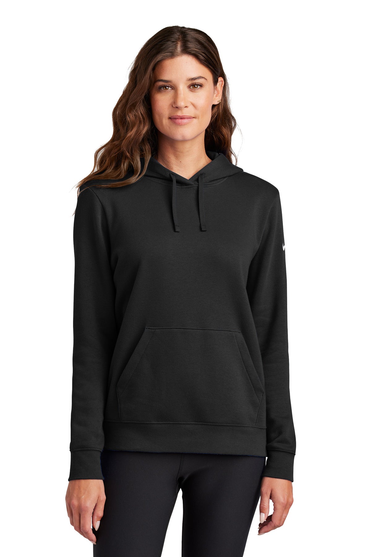 Custom Embroidered - Nike Ladies Club Fleece Sleeve Swoosh Pullover Hoodie NKFD9889