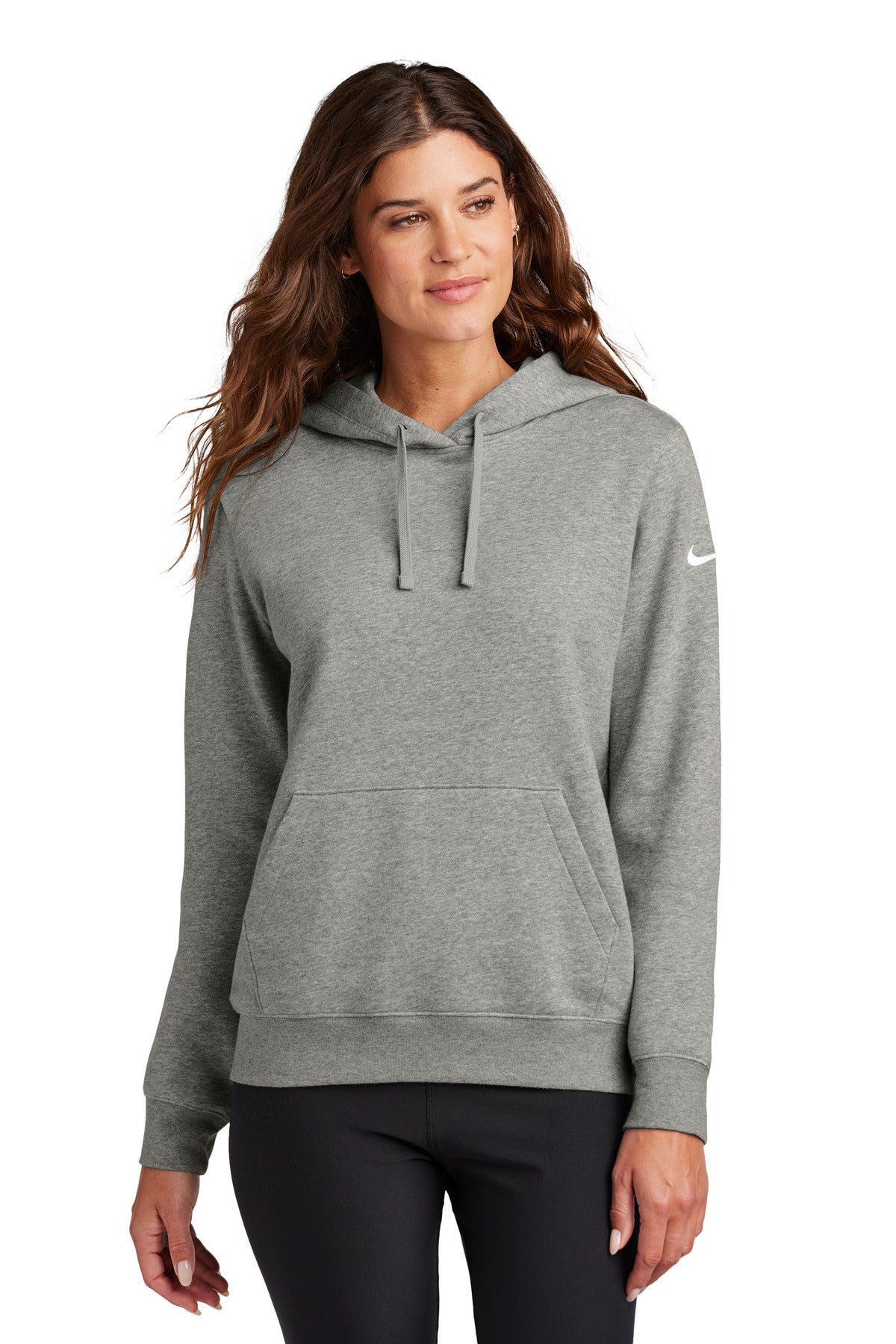Custom Embroidery or DTF Print - Nike Women's Club Fleece Sleeve Swoosh Pullover Hoodie NKFD9889