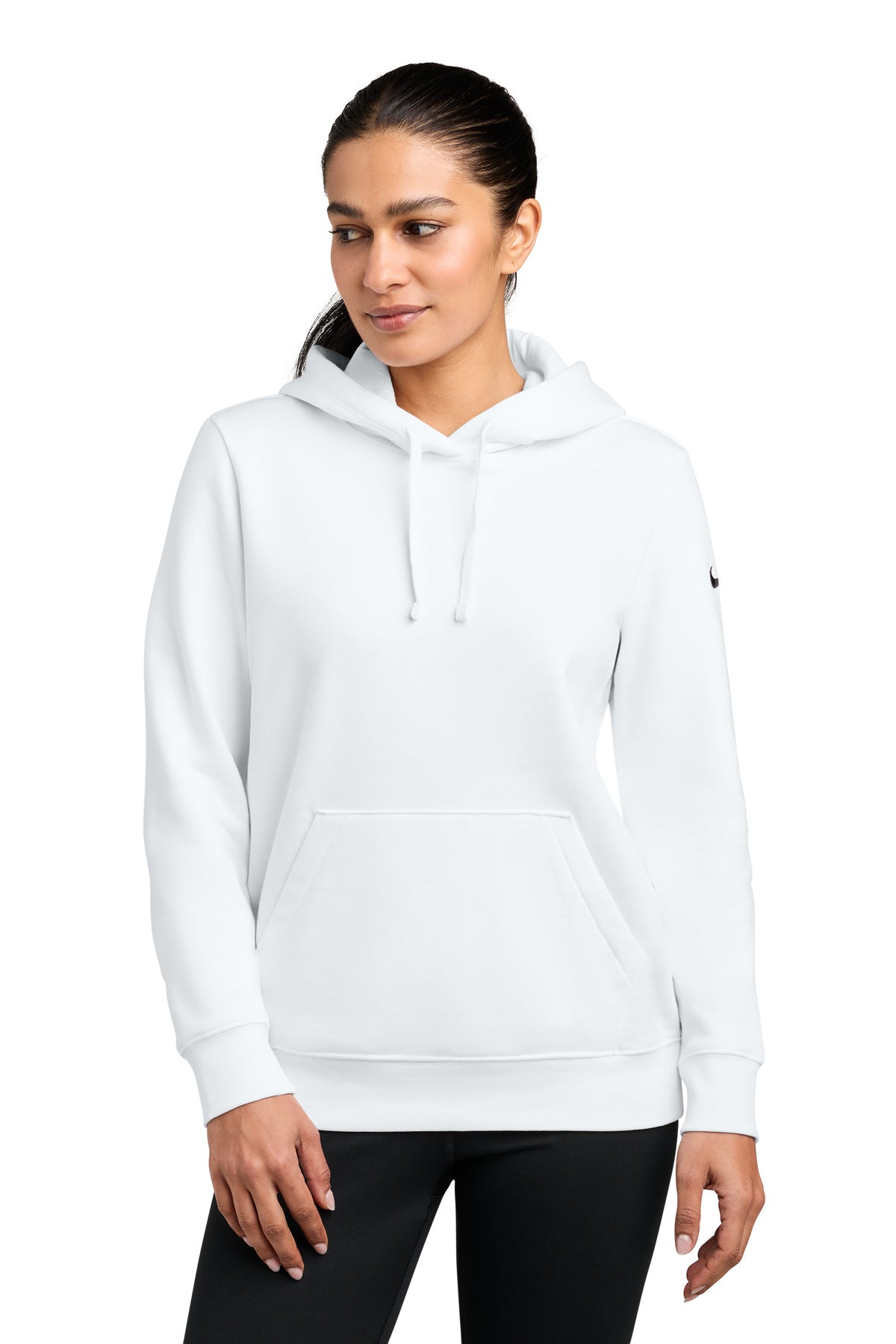 Custom Embroidery or DTF Print - Nike Women's Club Fleece Sleeve Swoosh Pullover Hoodie NKFD9889