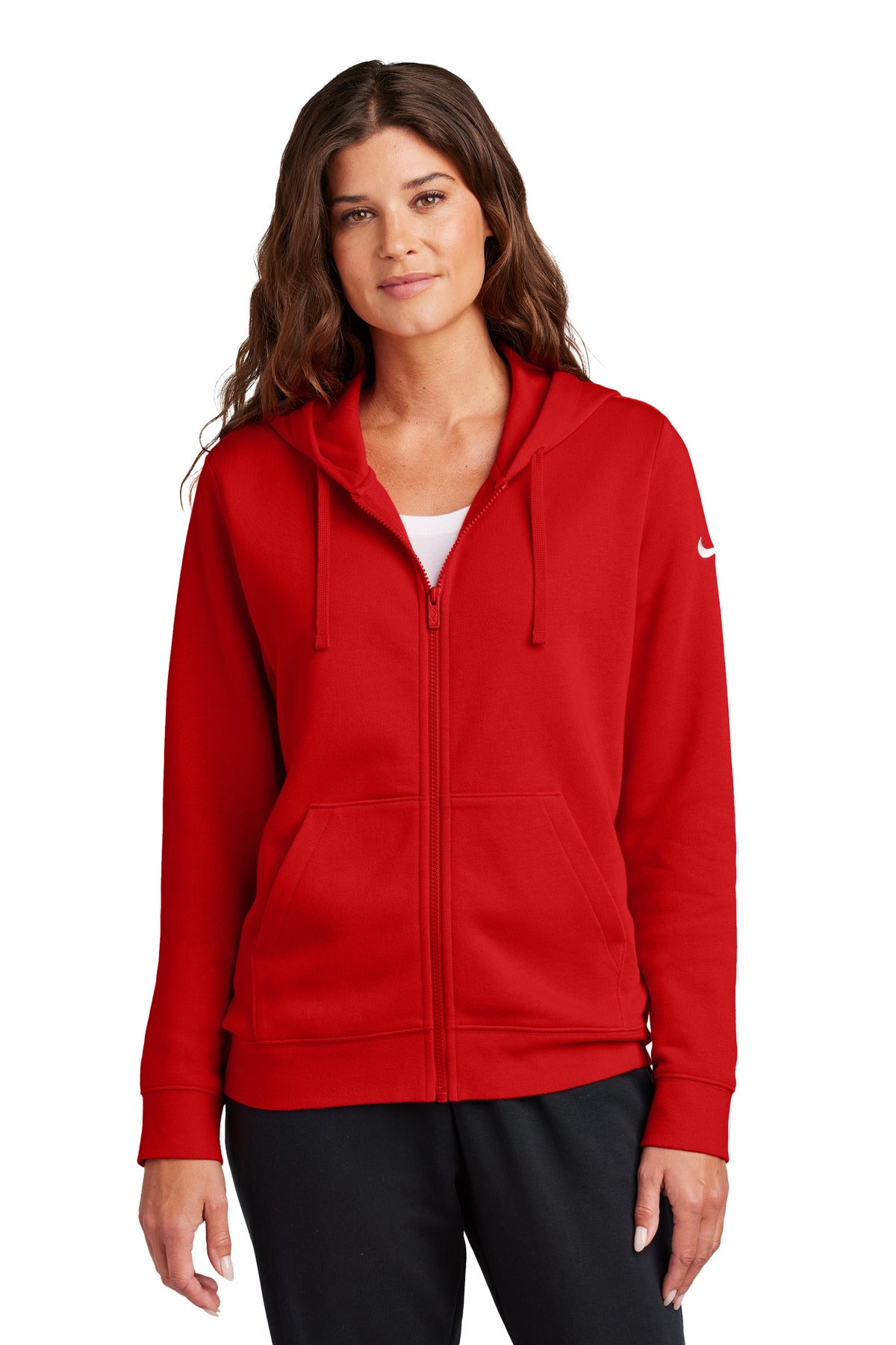 Custom Embroidery or DTF Print - Nike Women's Club Fleece Sleeve Swoosh Full-Zip Hoodie NKFD9890