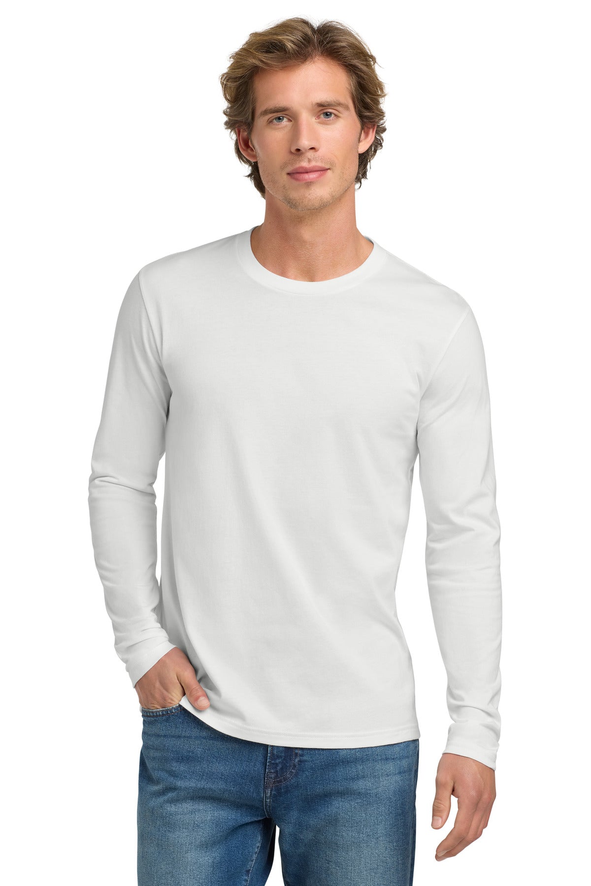 Custom Embroidery or DTF Print - Next Level Apparel ®  Cotton Long Sleeve Tee. NL3601