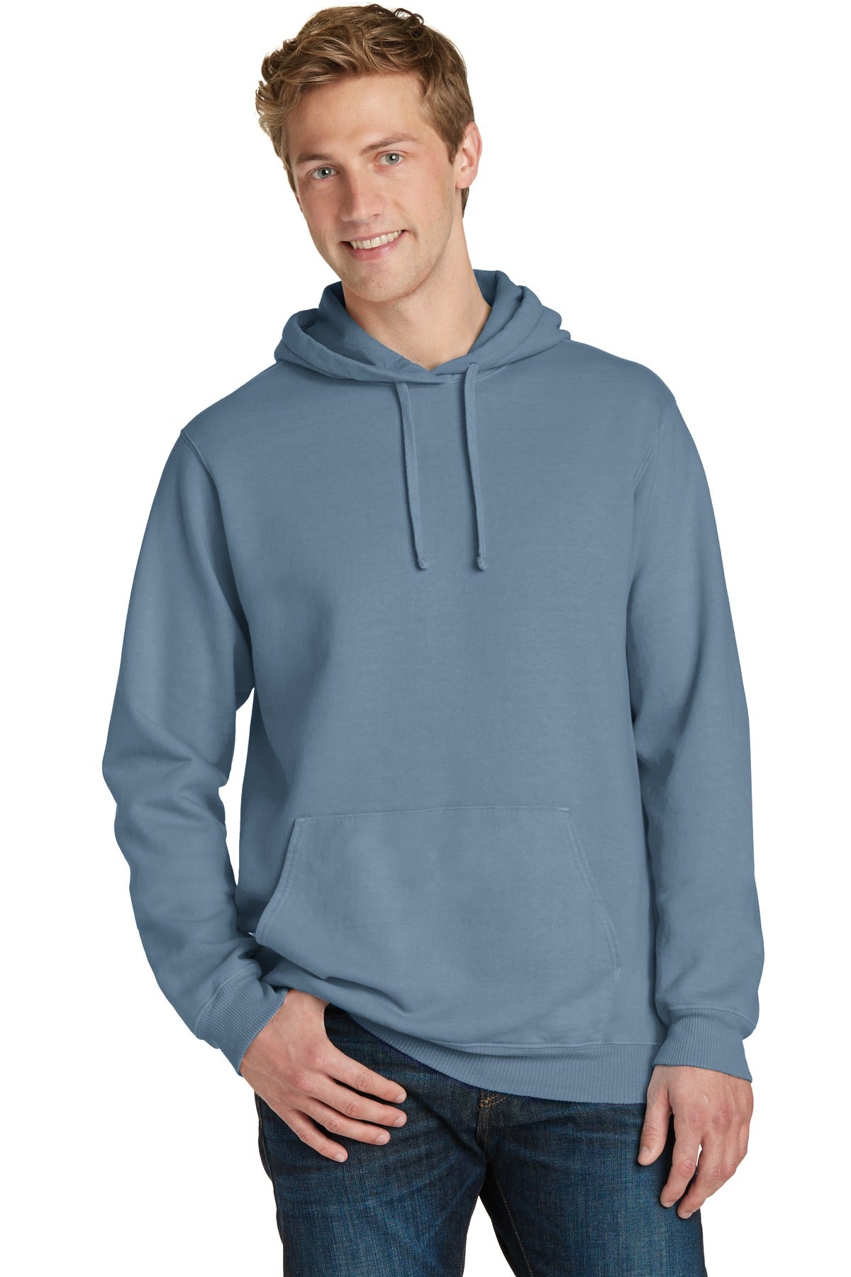 Custom Embroidered or DTF Print on Port & Co ™  Beach Wash ®  Garment-Dyed Pullover Hooded Sweatshirt. PC098H