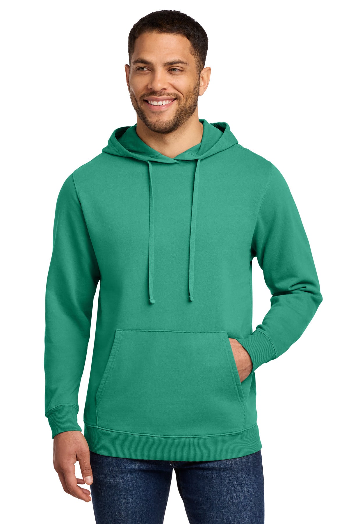 Custom Embroidery or DTF Print - Port & Co ®  Beach Wash ®  Garment-Dyed Pullover Hooded Sweatshirt. PC098H