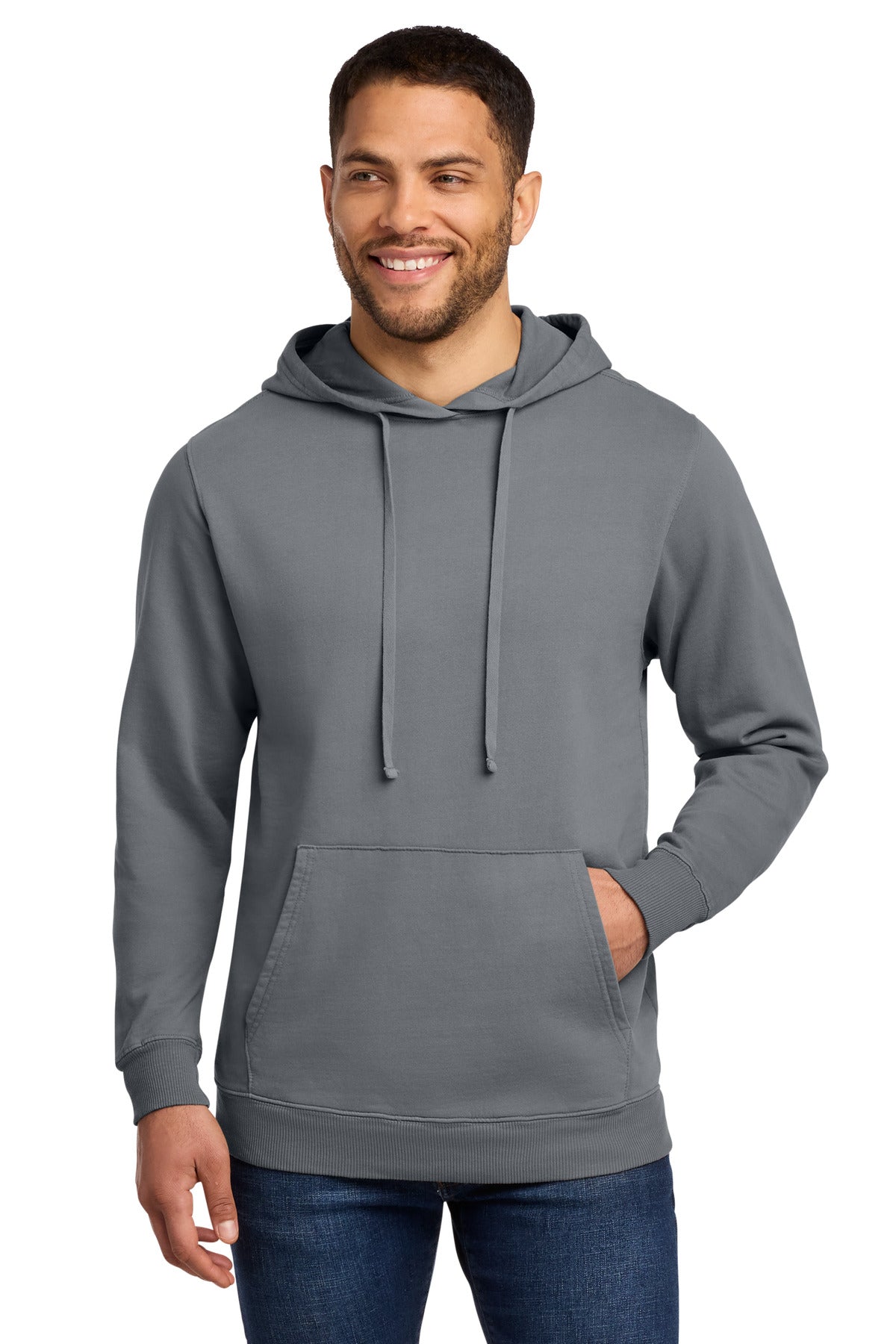 Custom Embroidery or DTF Print - Port & Co ®  Beach Wash ®  Garment-Dyed Pullover Hooded Sweatshirt. PC098H