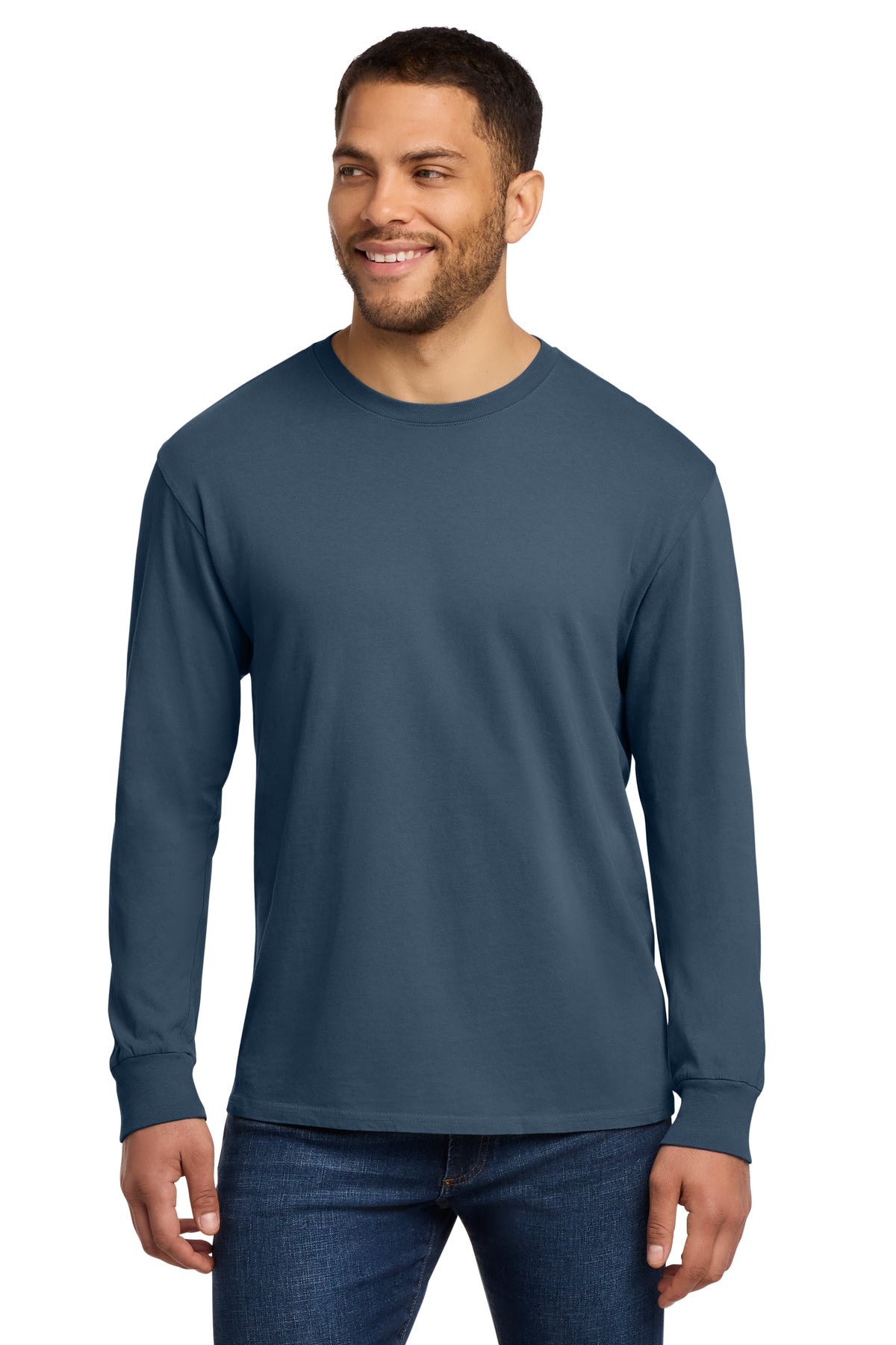 Custom Embroidery or DTF Print - Port & Co ®  Beach Wash ®  Garment-Dyed Long Sleeve Tee PC099LS
