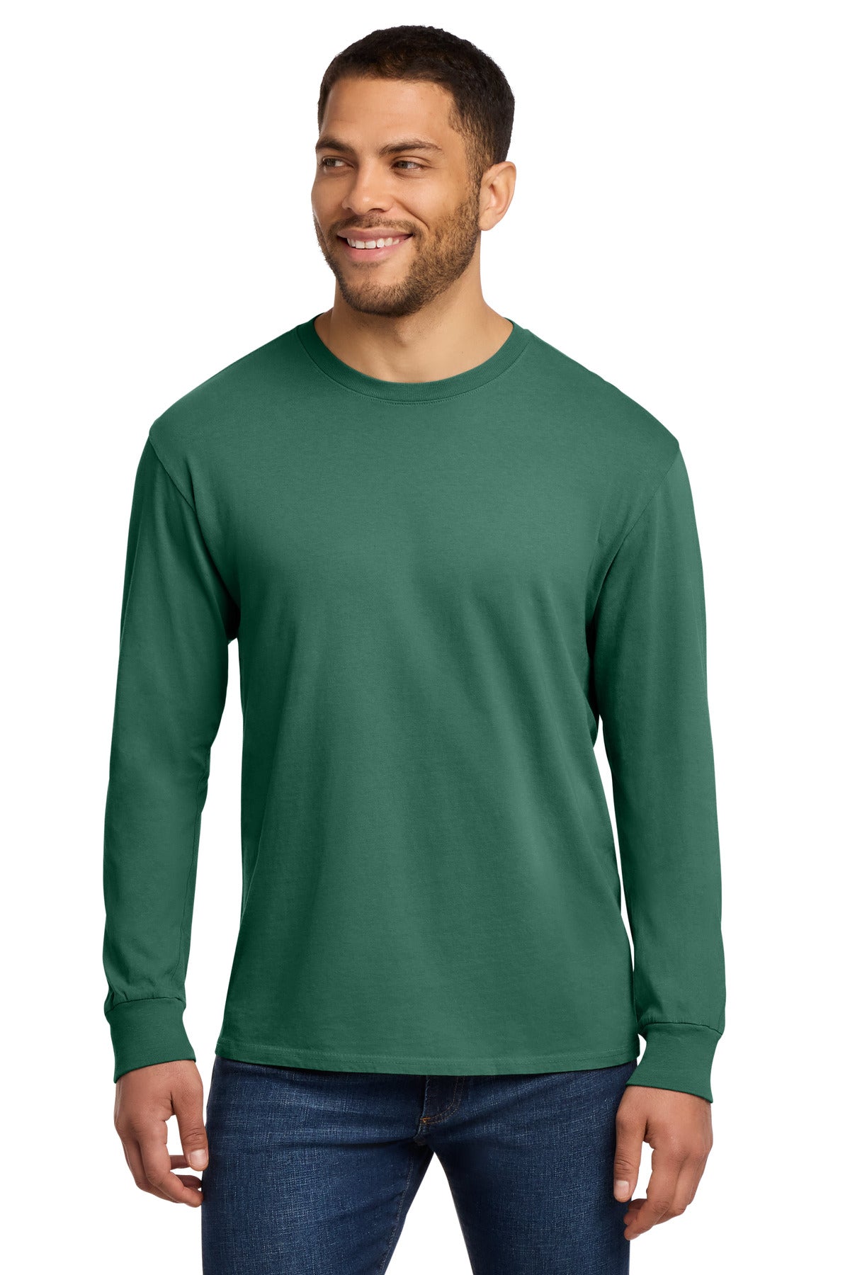 Custom Embroidery or DTF Print - Port & Co ®  Beach Wash ®  Garment-Dyed Long Sleeve Tee PC099LS