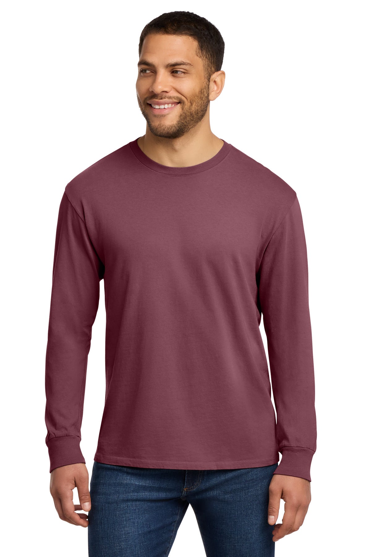 Custom Embroidery or DTF Print - Port & Co ®  Beach Wash ®  Garment-Dyed Long Sleeve Tee PC099LS