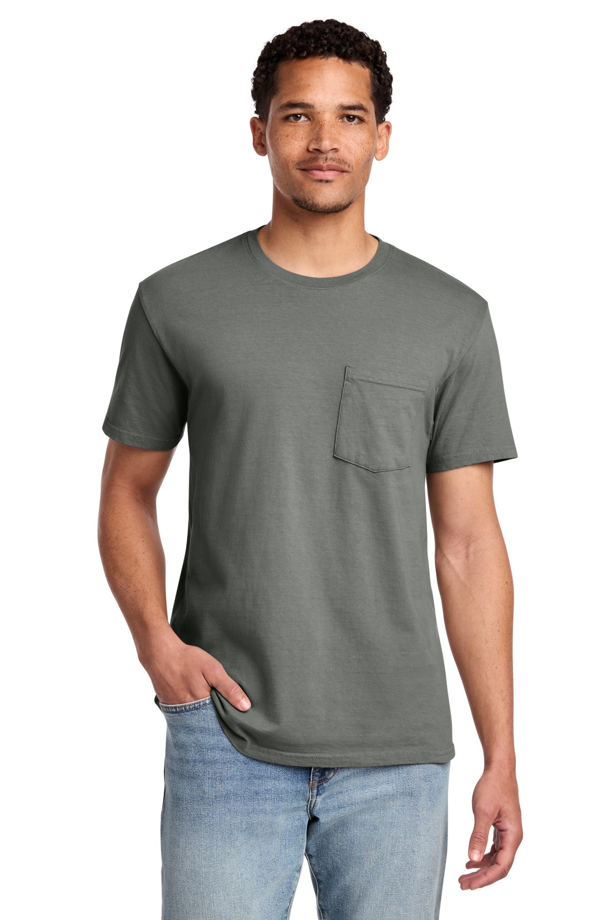 Custom Embroidery or DTF Print - Port & Co ®  Beach Wash ®  Garment-Dyed Pocket Tee.  PC099P