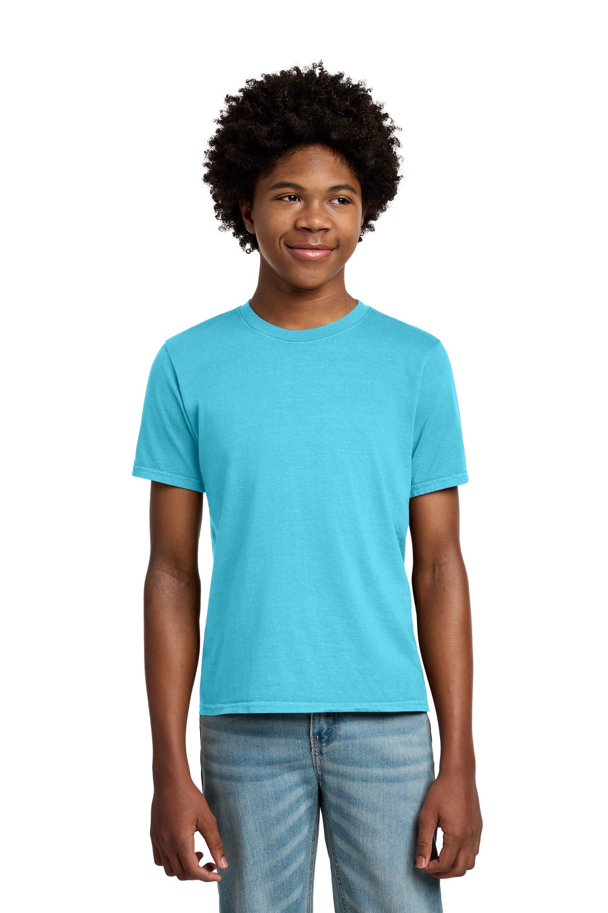 Custom Embroidery or DTF Print - Port & Co ®  Youth Beach Wash ®  Garment-Dyed Tee. PC099Y