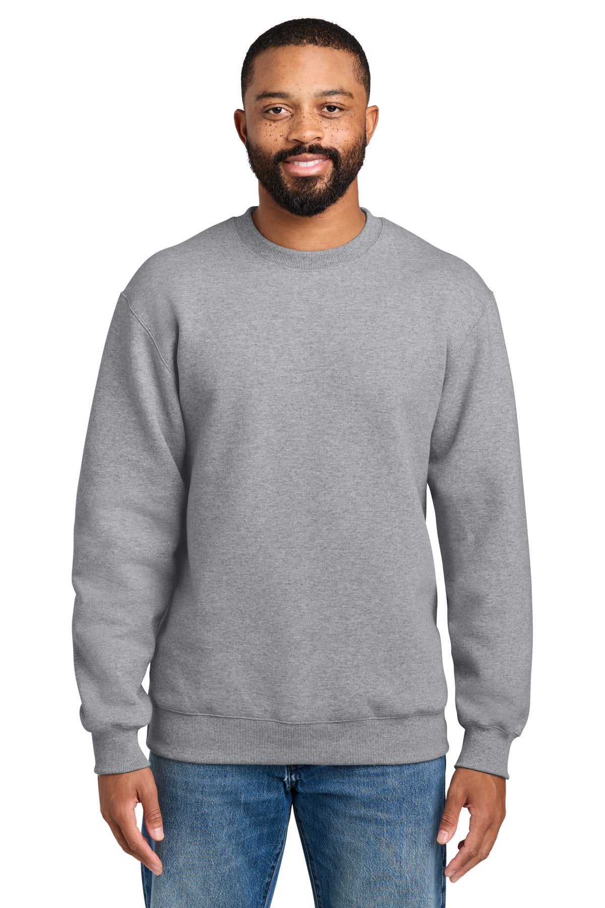Custom Embroidery or DTF Print - Port & Co ®  Foundation Fleece Pullover Crewneck Sweatshirt PC107