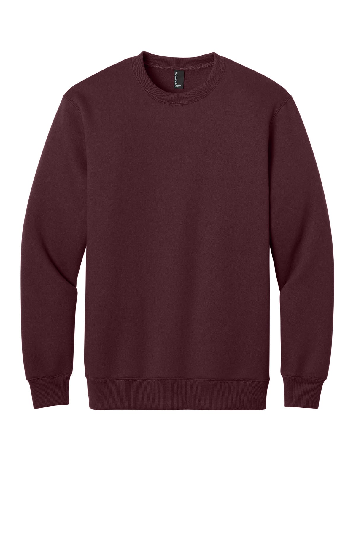 Custom Embroidery or DTF Print - Port & Co ™  Foundation Fleece Pullover Crewneck Sweatshirt PC107