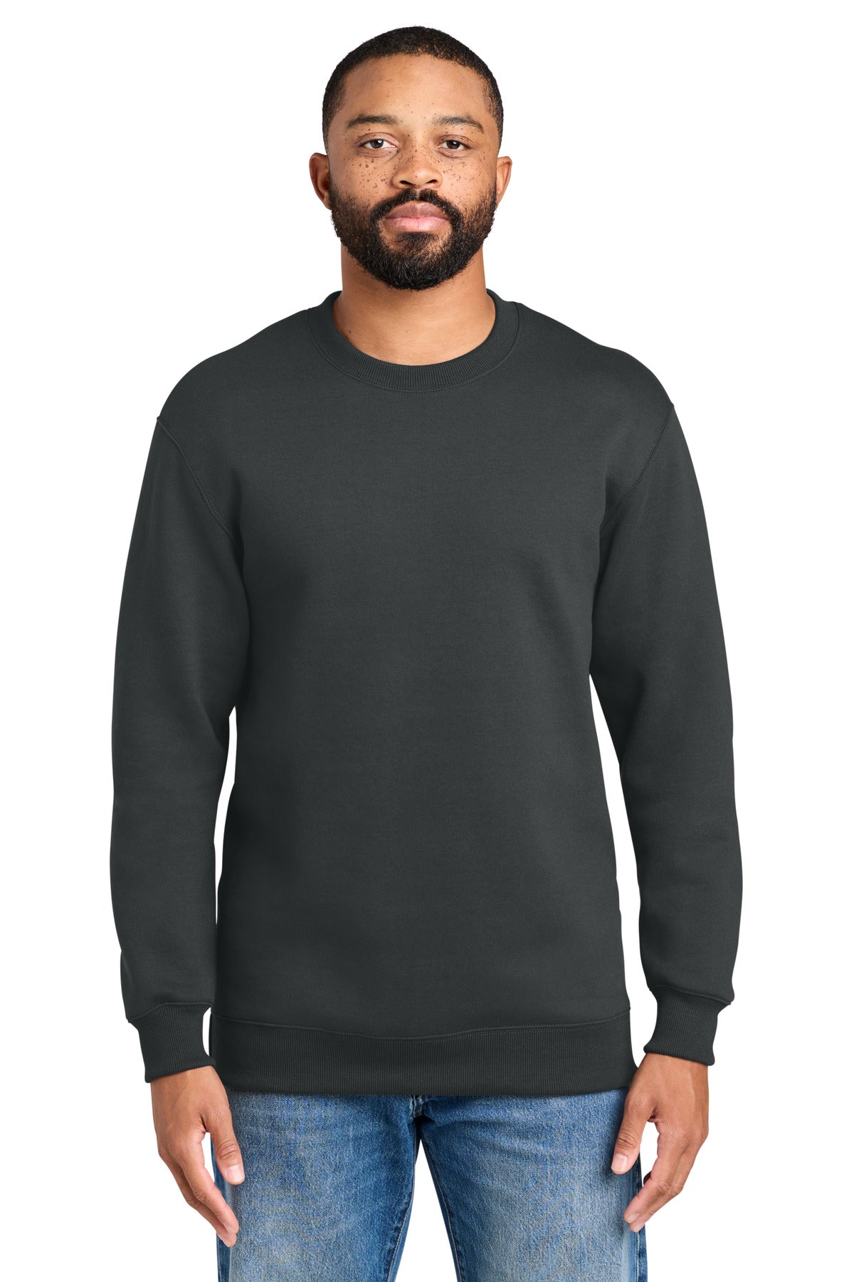Custom Embroidery or DTF Print - Port & Co ®  Foundation Fleece Pullover Crewneck Sweatshirt PC107