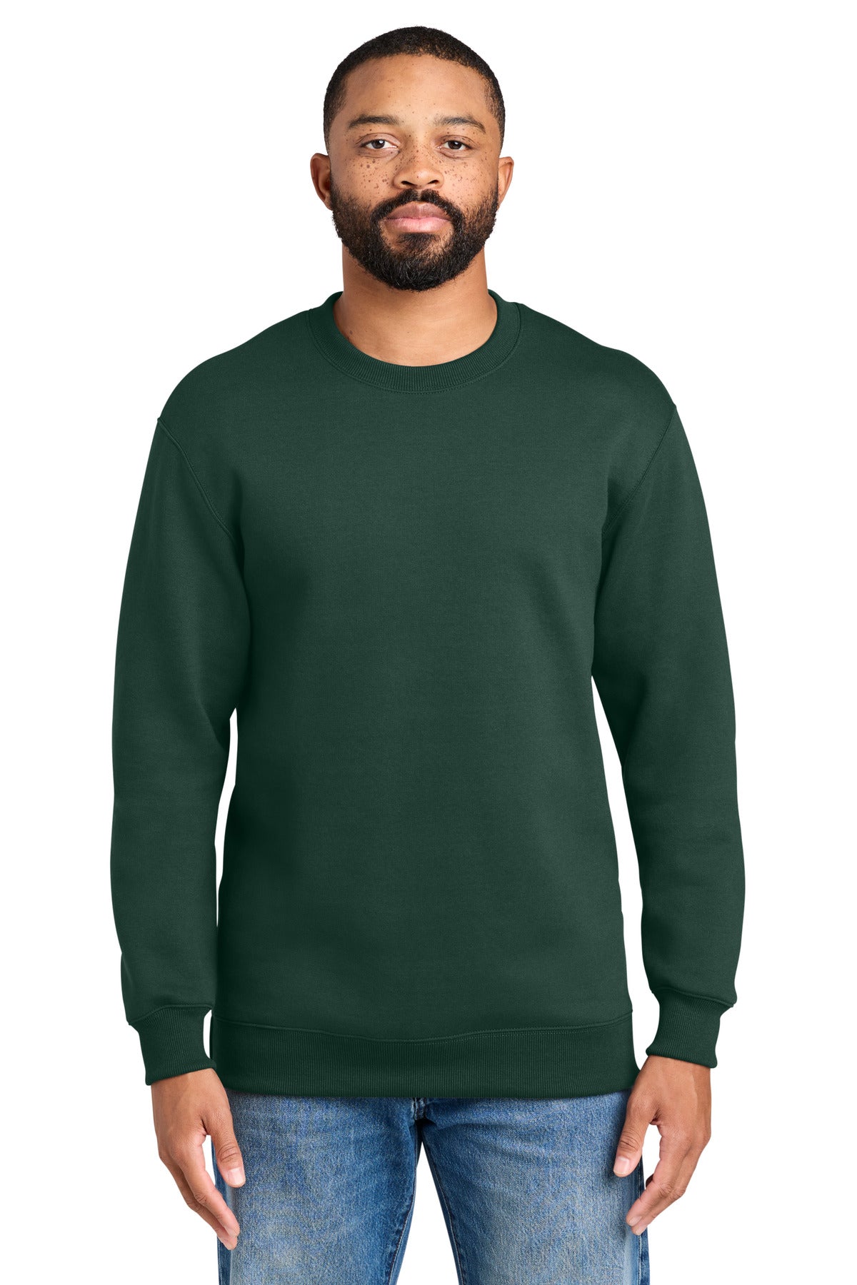 Custom Embroidery or DTF Print - Port & Co ®  Foundation Fleece Pullover Crewneck Sweatshirt PC107