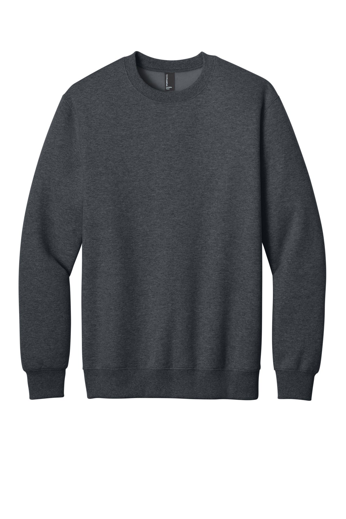 Custom Embroidery or DTF Print - Port & Co ™  Foundation Fleece Pullover Crewneck Sweatshirt PC107