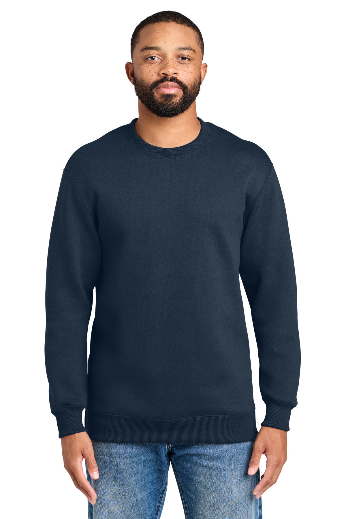 Custom Embroidery or DTF Print - Port & Co ®  Foundation Fleece Pullover Crewneck Sweatshirt PC107