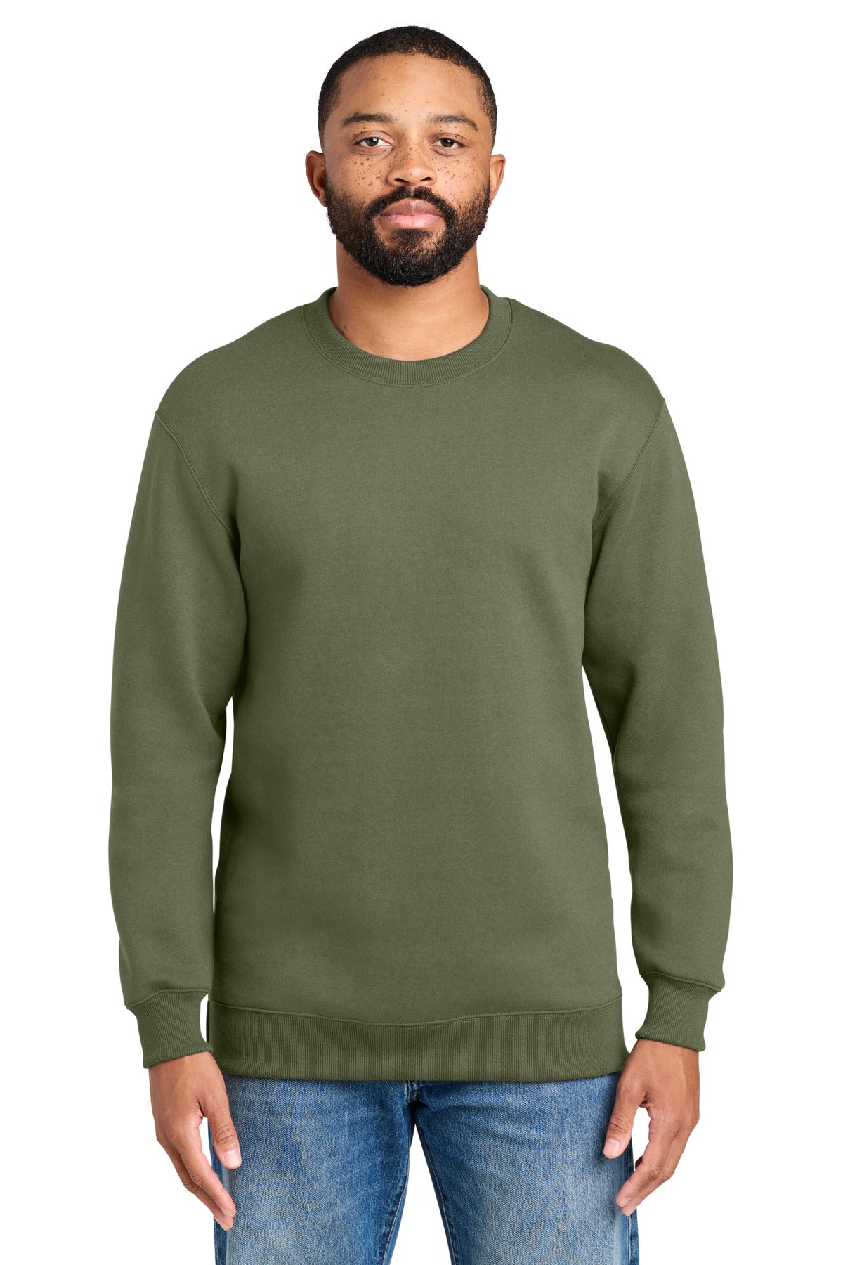 Custom Embroidery or DTF Print - Port & Co ®  Foundation Fleece Pullover Crewneck Sweatshirt PC107