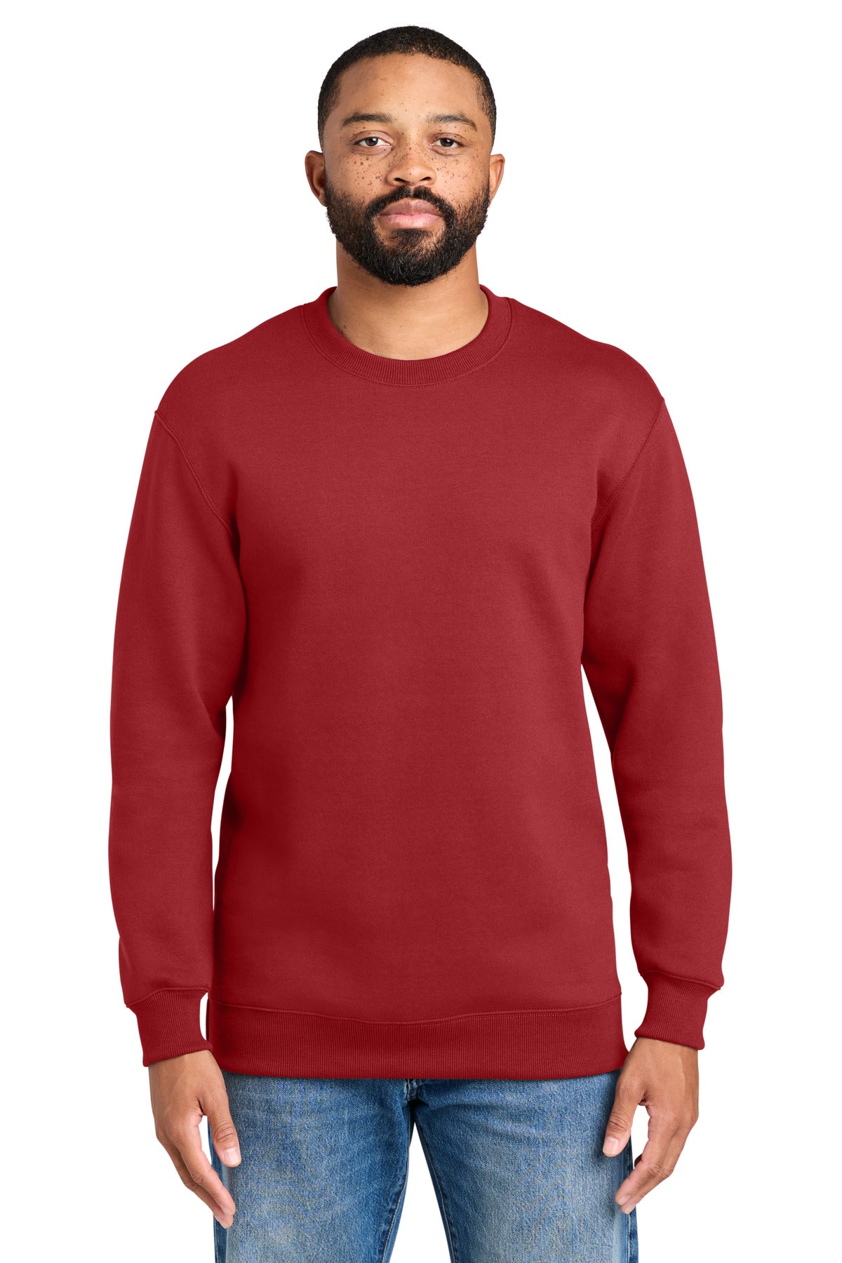 Custom Embroidery or DTF Print - Port & Co ®  Foundation Fleece Pullover Crewneck Sweatshirt PC107
