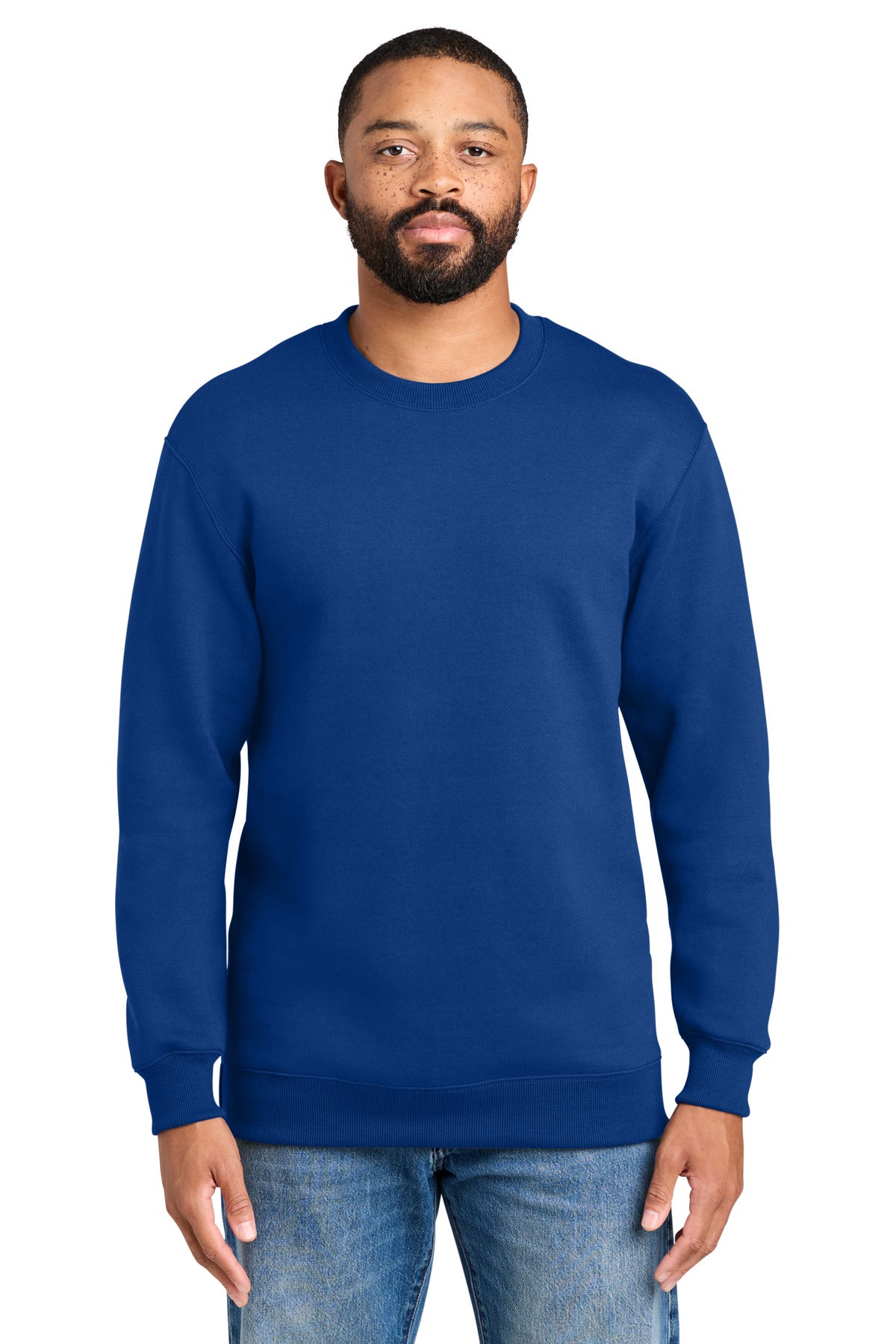 Custom Embroidery or DTF Print - Port & Co ®  Foundation Fleece Pullover Crewneck Sweatshirt PC107