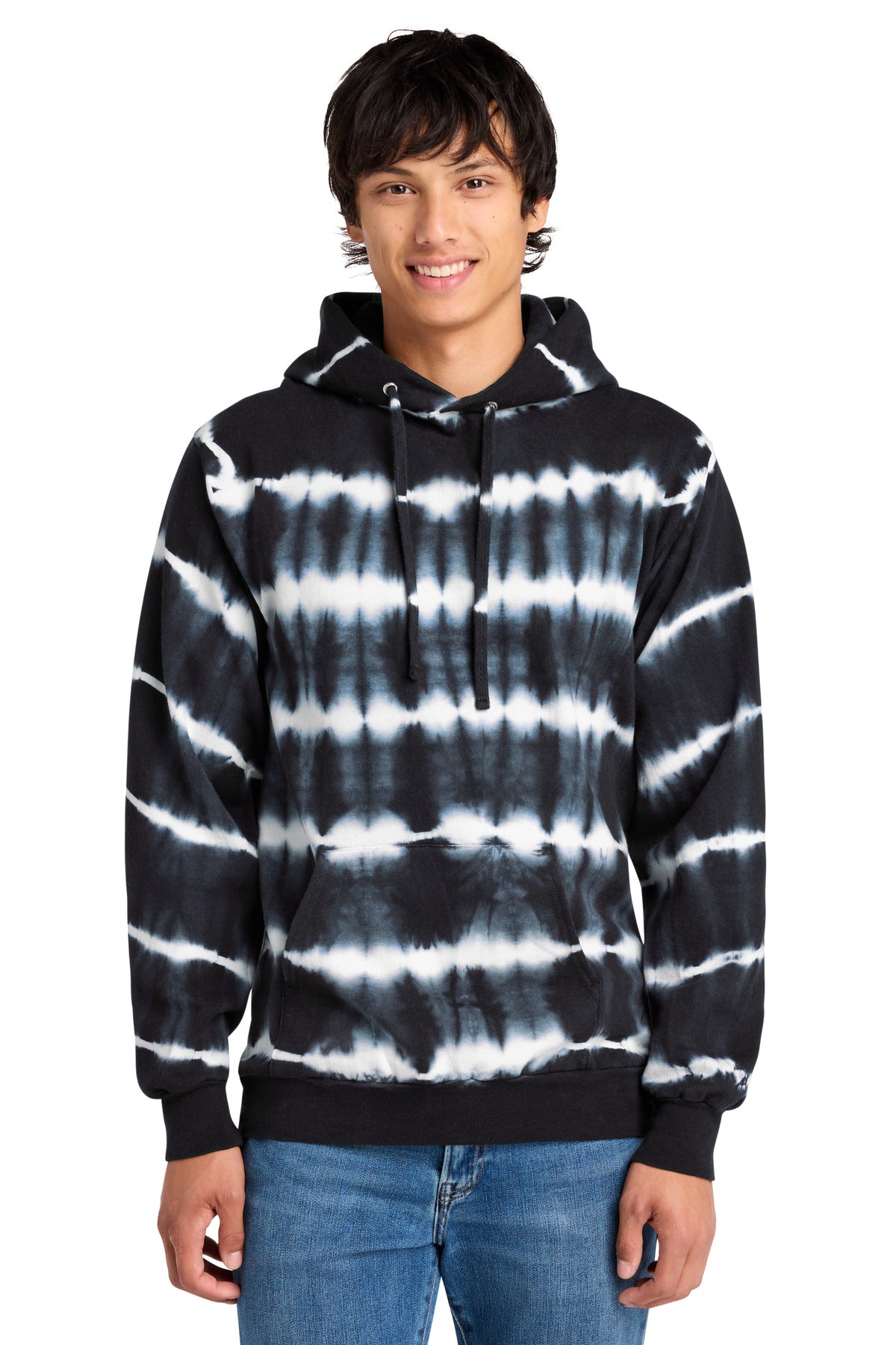 Custom Embroidery or DTF Print - Port & Co ®  Allover Stripe Tie-Dye Fleece PC143
