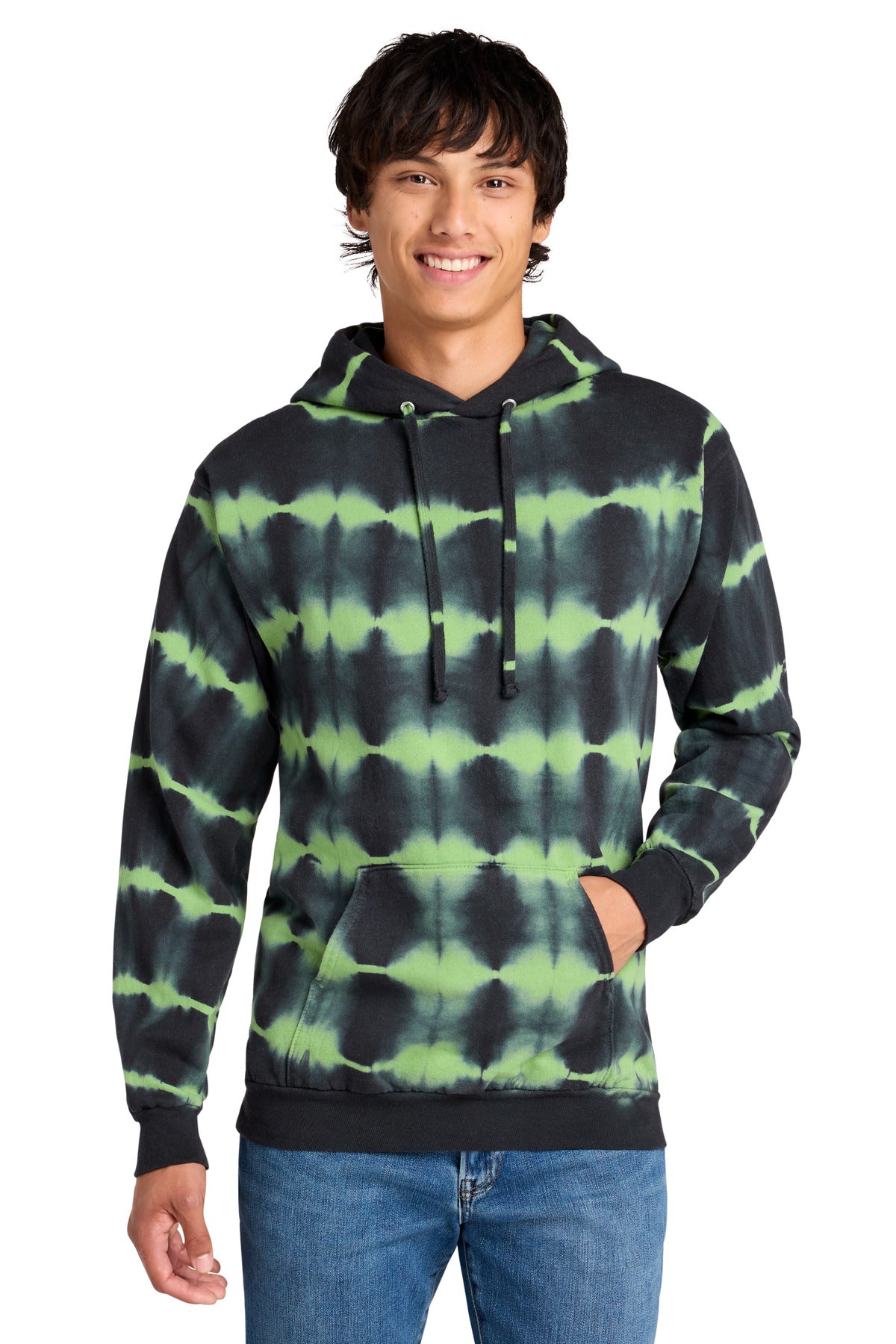 Custom Embroidery or DTF Print - Port & Co ®  Allover Stripe Tie-Dye Fleece PC143