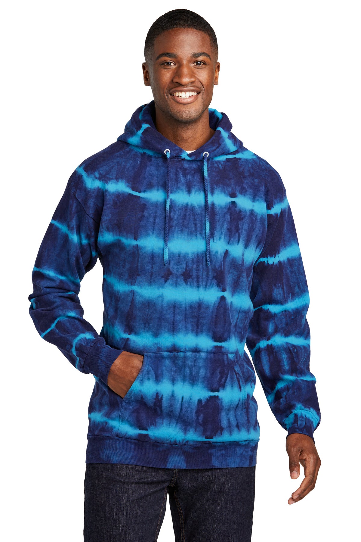 Custom Embroidered or DTF Print on Port & Co ™  Allover Stripe Tie-Dye Fleece PC143