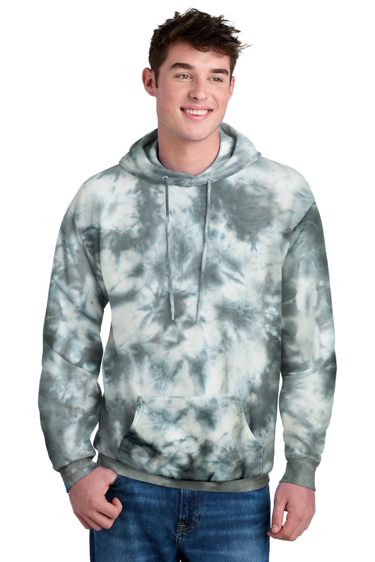 Custom Embroidery or DTF Print - Port & Co ®  Crystal Tie-Dye Pullover Hoodie PC144