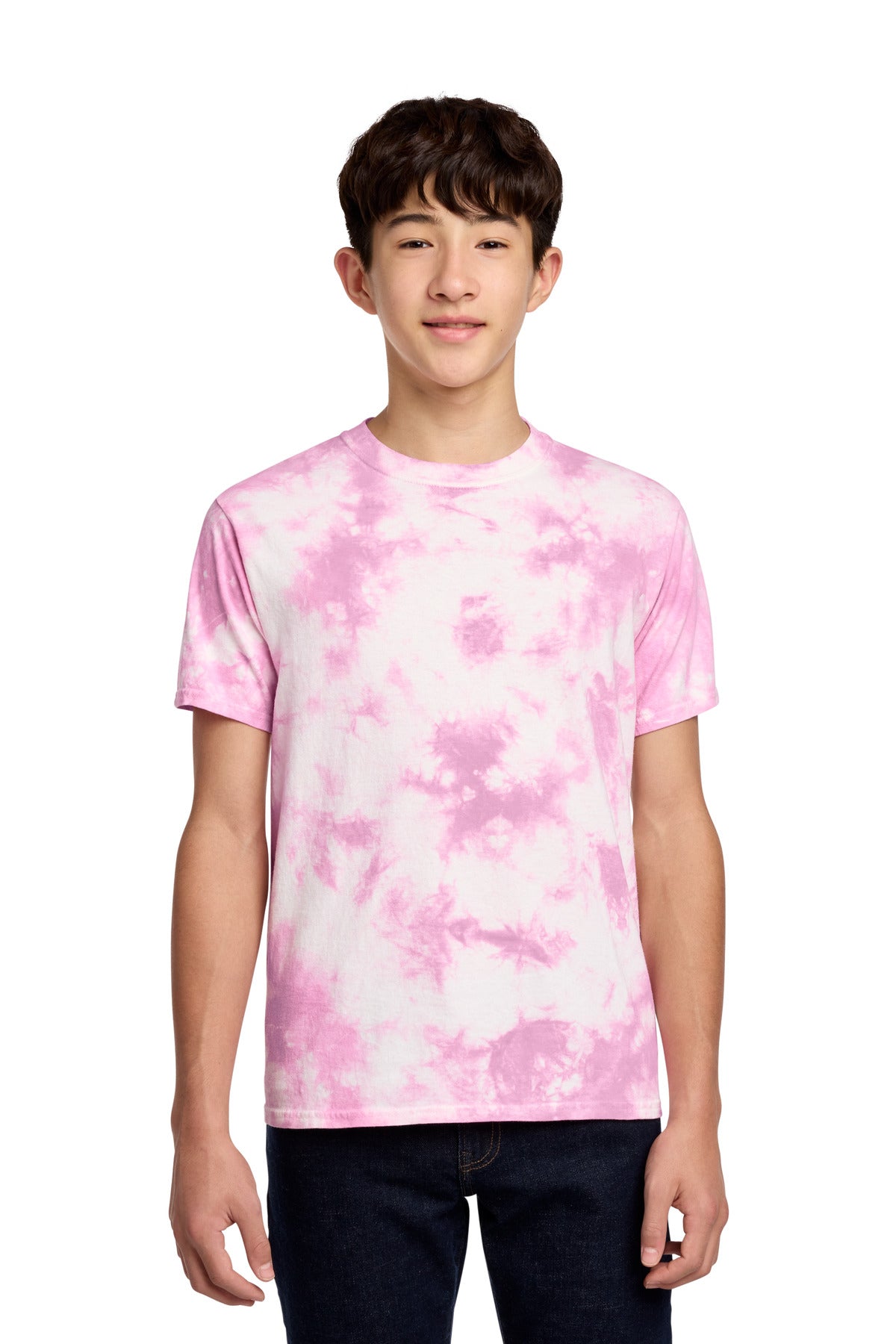 Custom Embroidery or DTF Print - Port & Co ®  Youth Crystal Tie-Dye Tee PC145Y