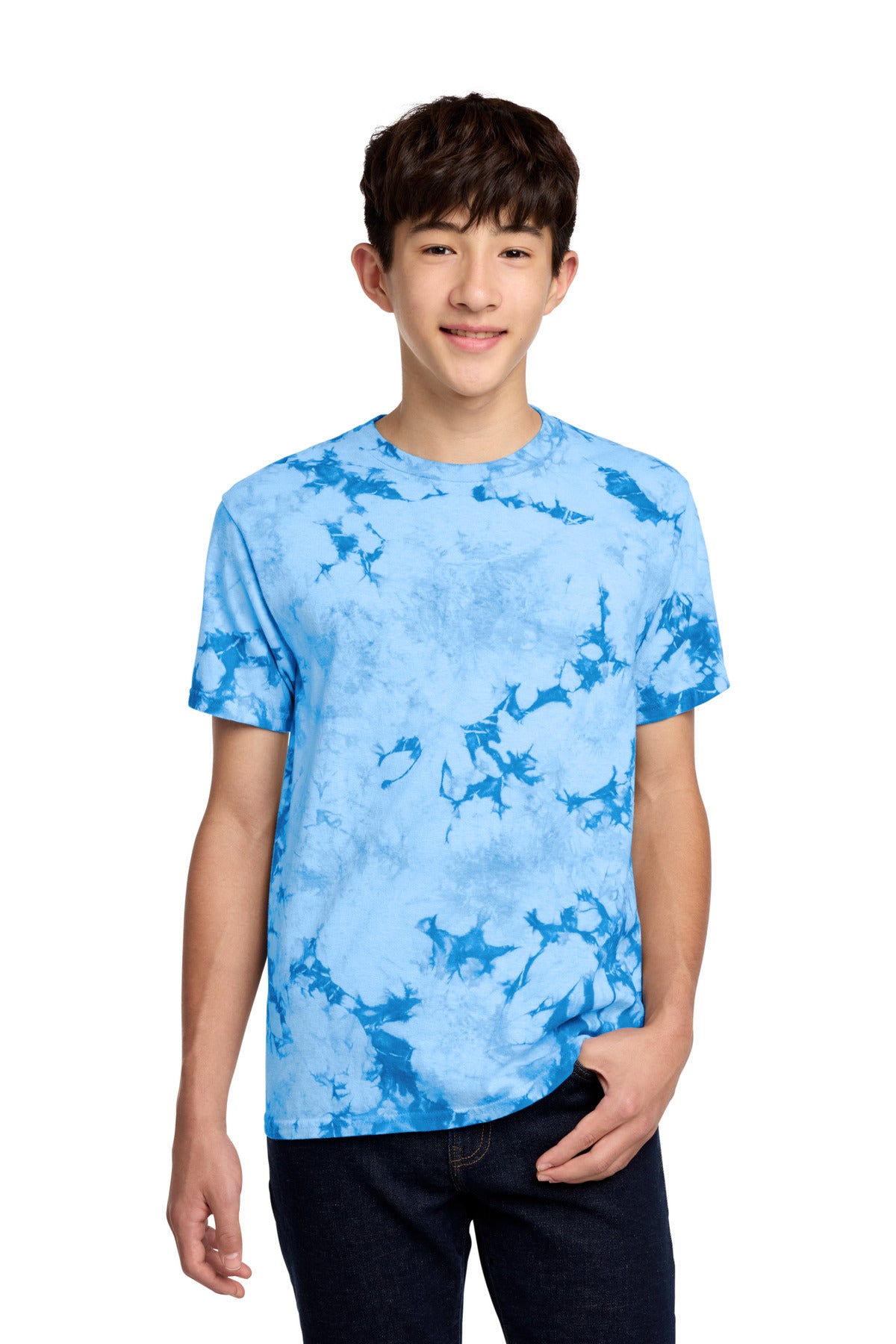 Custom Embroidery or DTF Print - Port & Co ®  Youth Crystal Tie-Dye Tee PC145Y