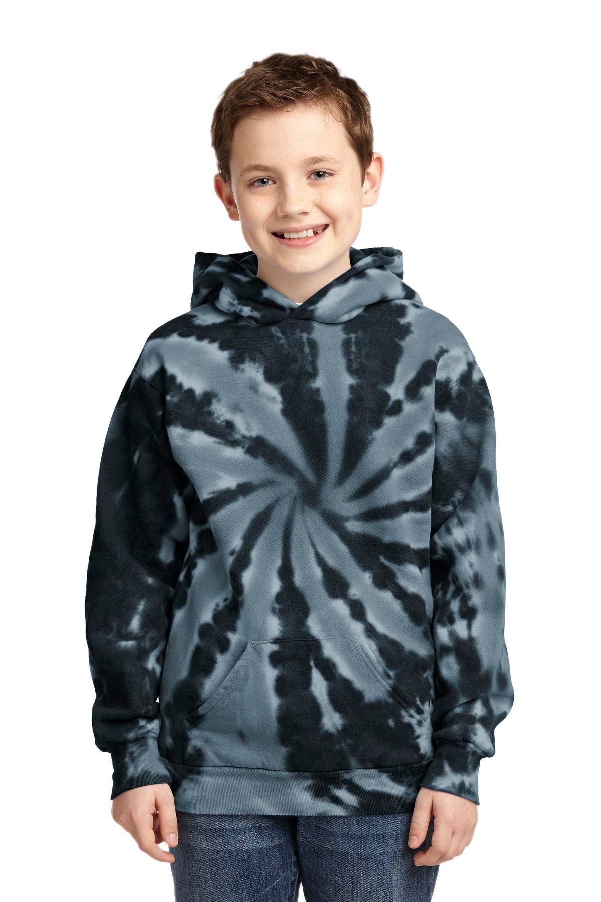 Custom Embroidered or DTF Print on Port & Co ™  Youth Tie-Dye Pullover Hooded Sweatshirt. PC146Y