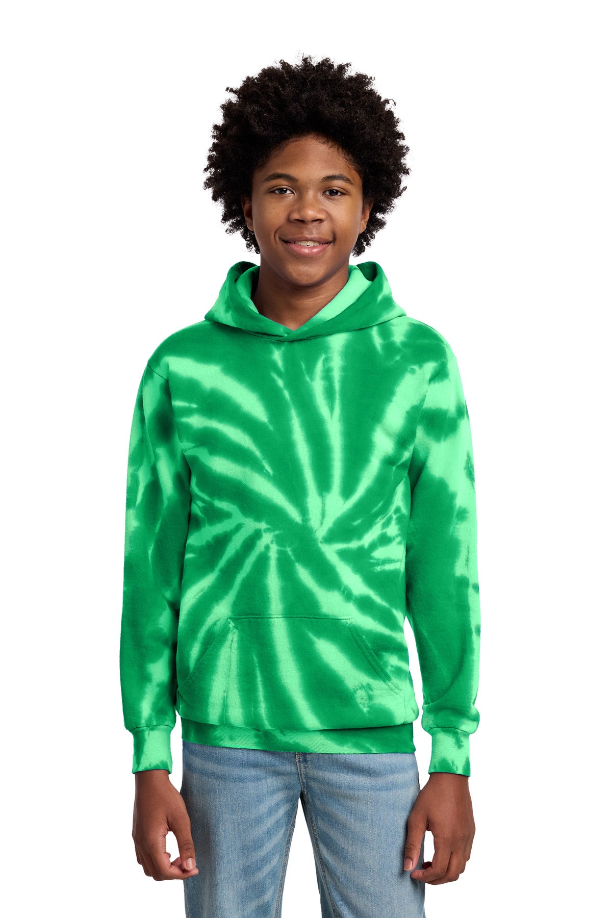 Custom Embroidery or DTF Print - Port & Co ®  Youth Tie-Dye Pullover Hooded Sweatshirt. PC146Y