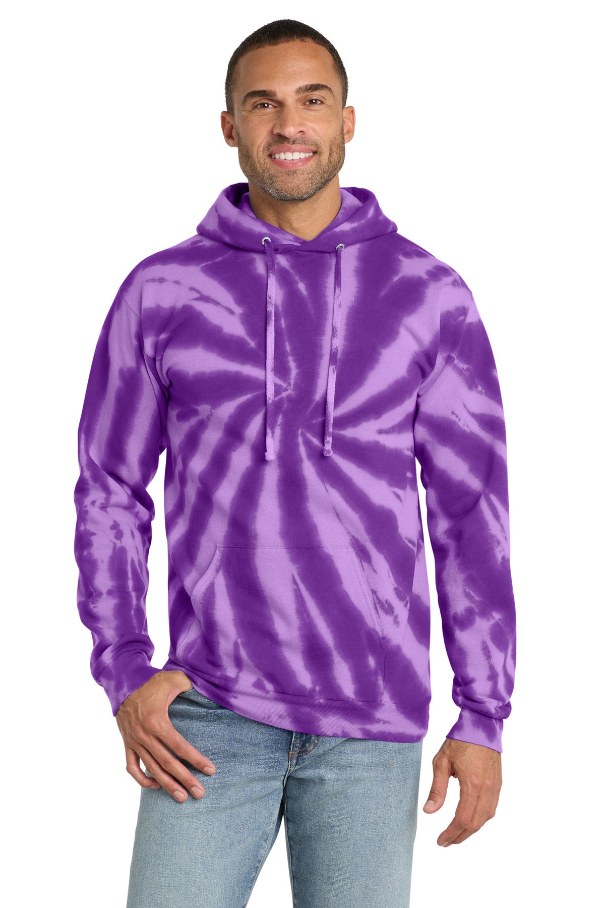 Custom Embroidery or DTF Print - Port & Co ®  Tie-Dye Pullover Hooded Sweatshirt. PC146