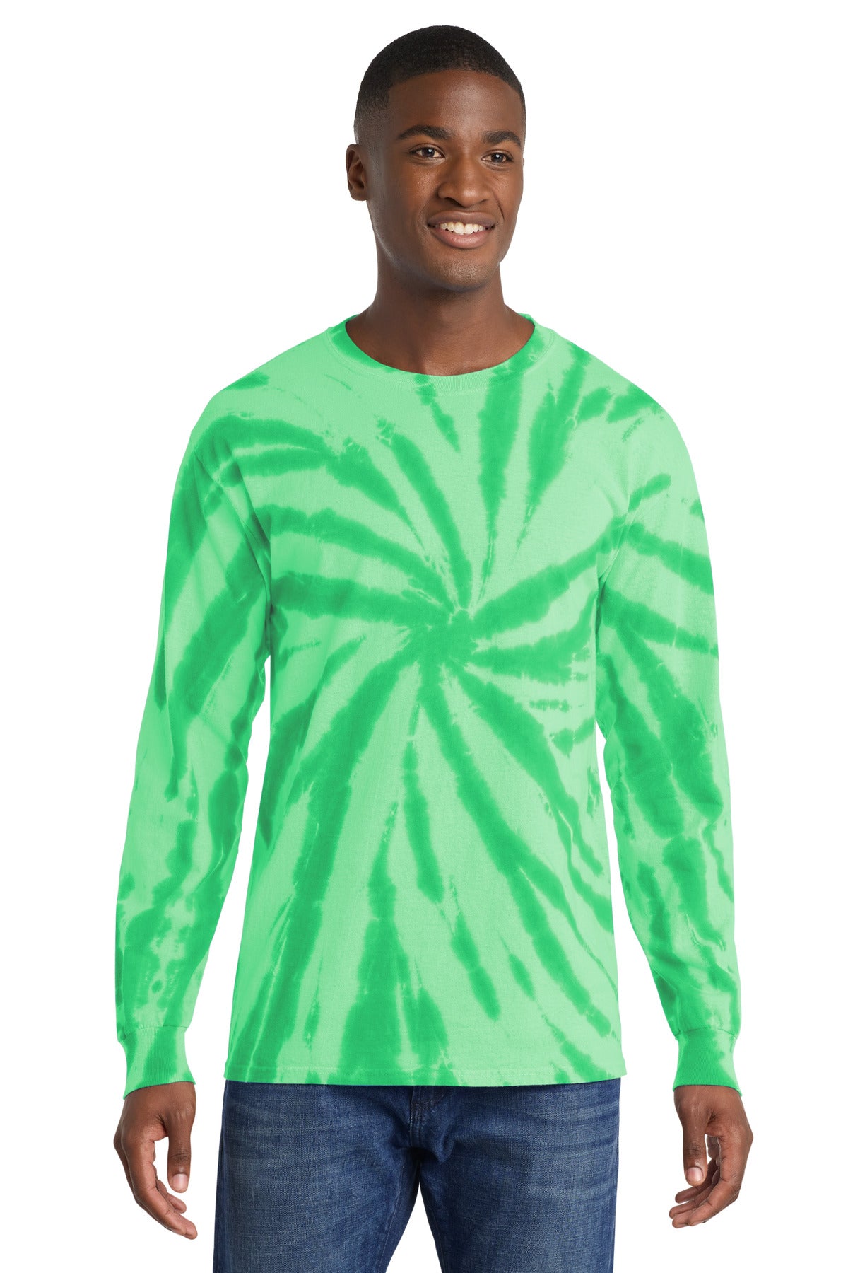 Custom Embroidery or DTF Print - Port & Co ™  Tie-Dye Long Sleeve Tee.  PC147LS