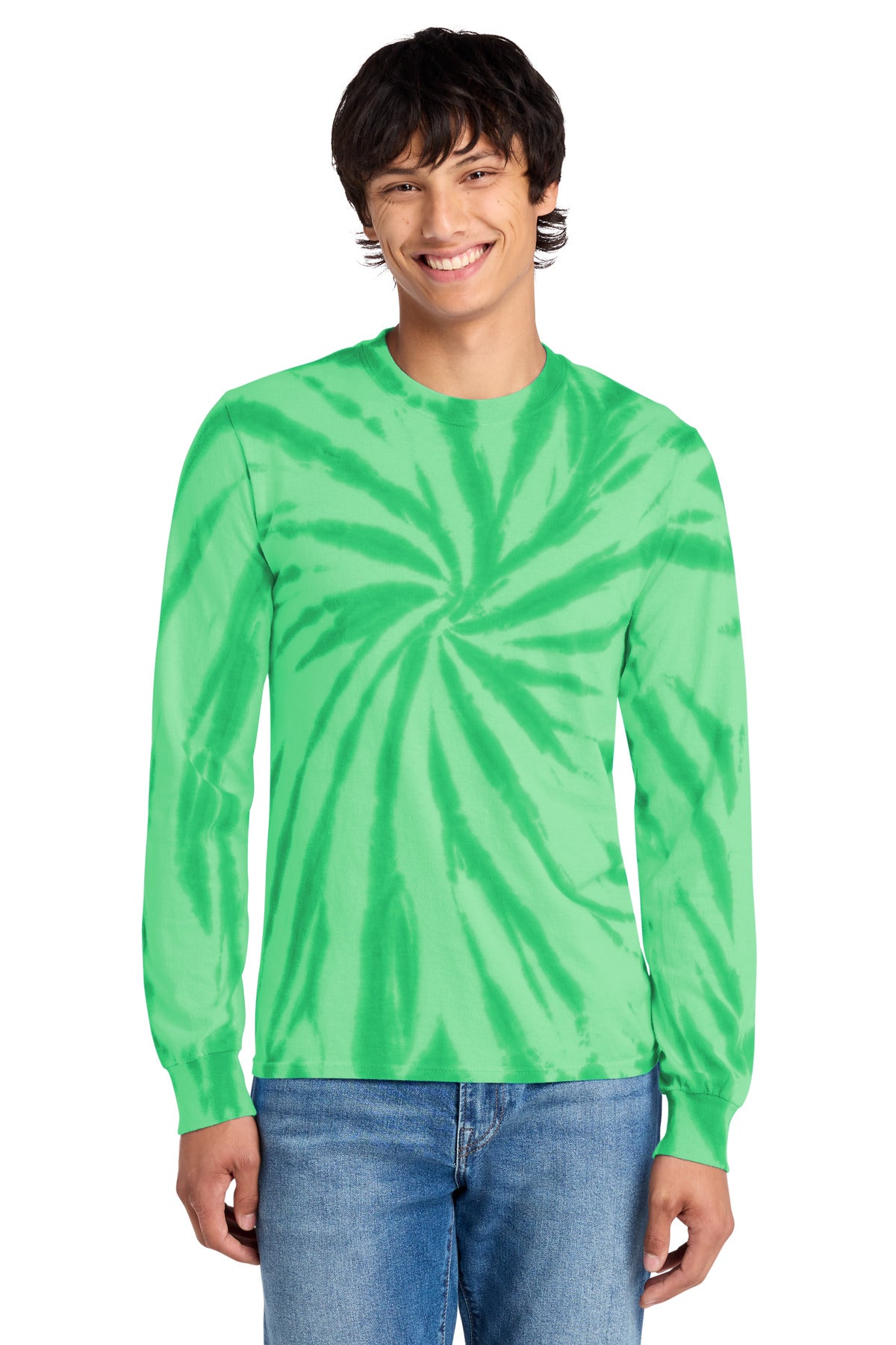 Custom Embroidery or DTF Print - Port & Co ®  Tie-Dye Long Sleeve Tee.  PC147LS