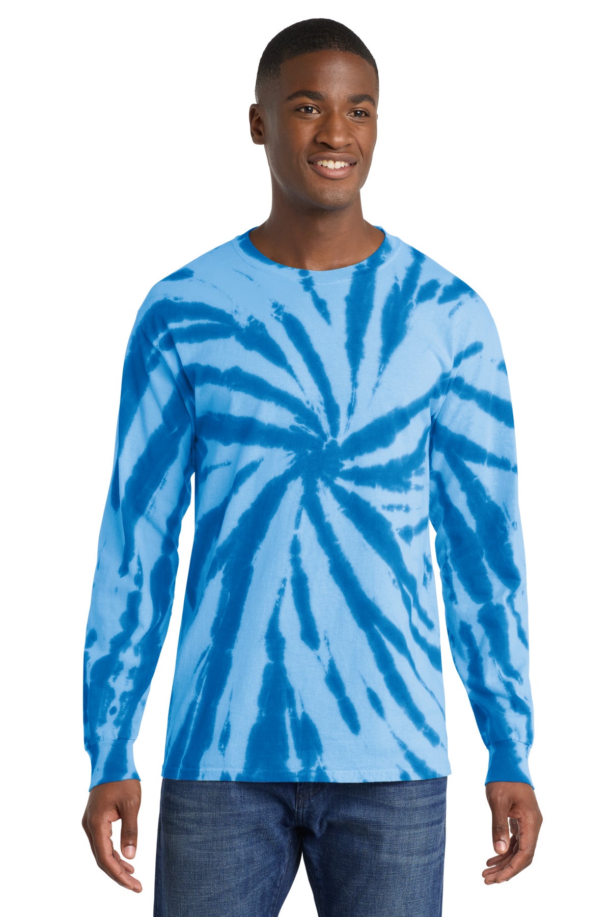 Custom Embroidery or DTF Print - Port & Co ™  Tie-Dye Long Sleeve Tee.  PC147LS