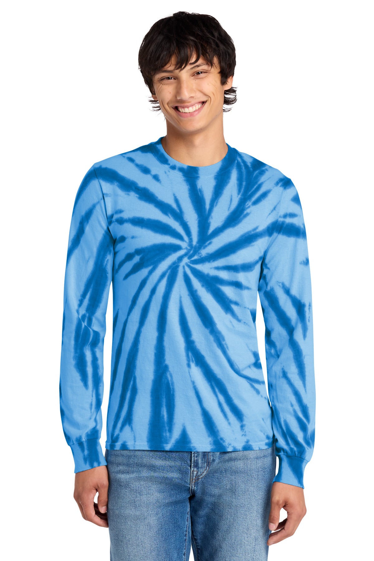 Custom Embroidery or DTF Print - Port & Co ®  Tie-Dye Long Sleeve Tee.  PC147LS