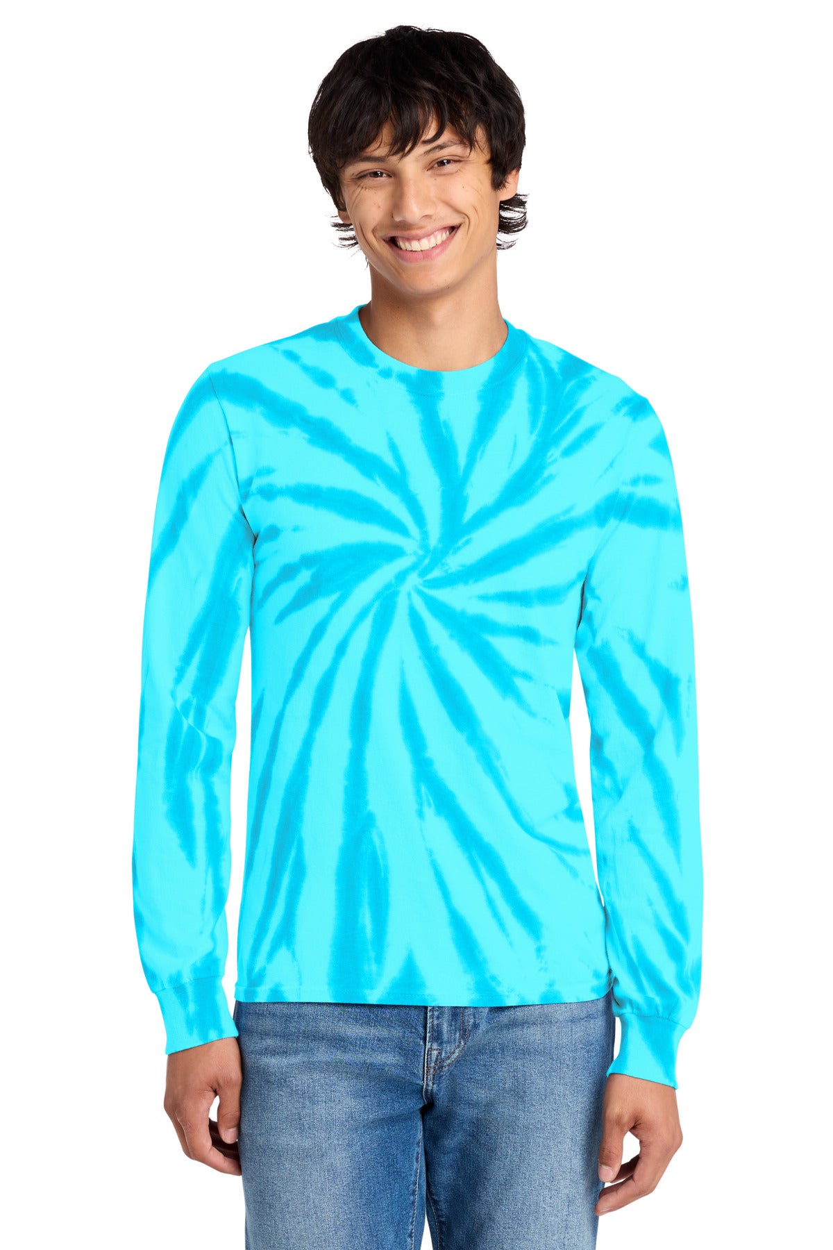Custom Embroidery or DTF Print - Port & Co ®  Tie-Dye Long Sleeve Tee.  PC147LS