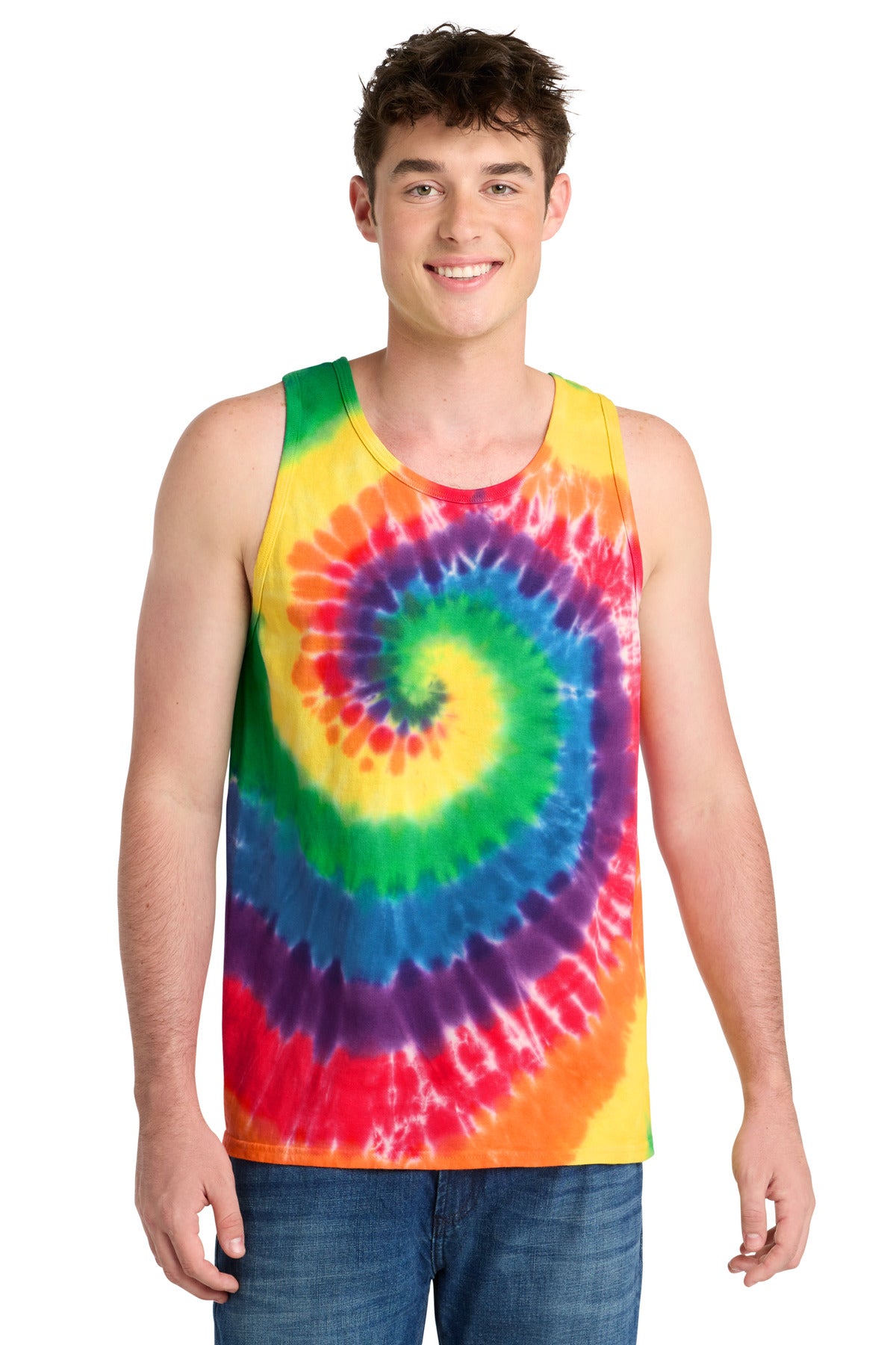 Custom Embroidery or DTF Print - Port & Co ®  Tie-Dye Tank Top.  PC147TT
