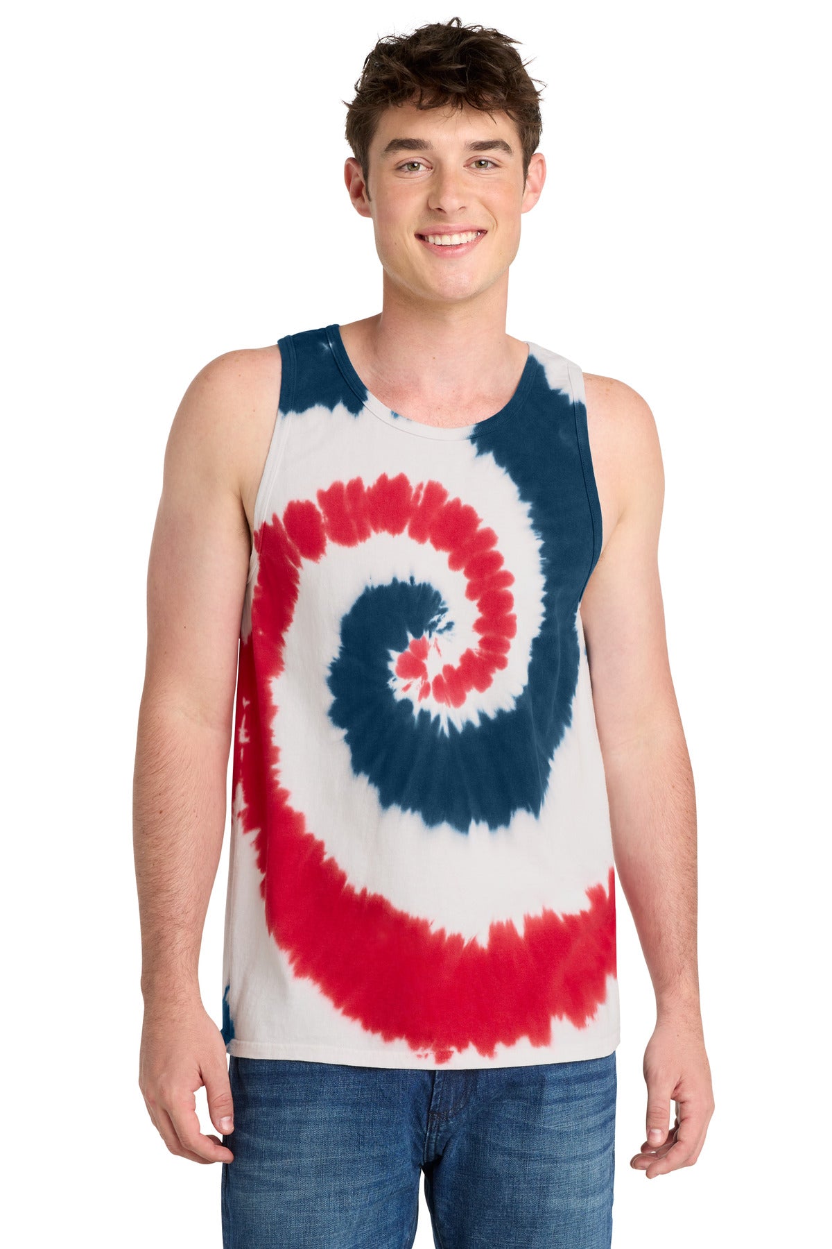 Custom Embroidery or DTF Print - Port & Co ®  Tie-Dye Tank Top.  PC147TT