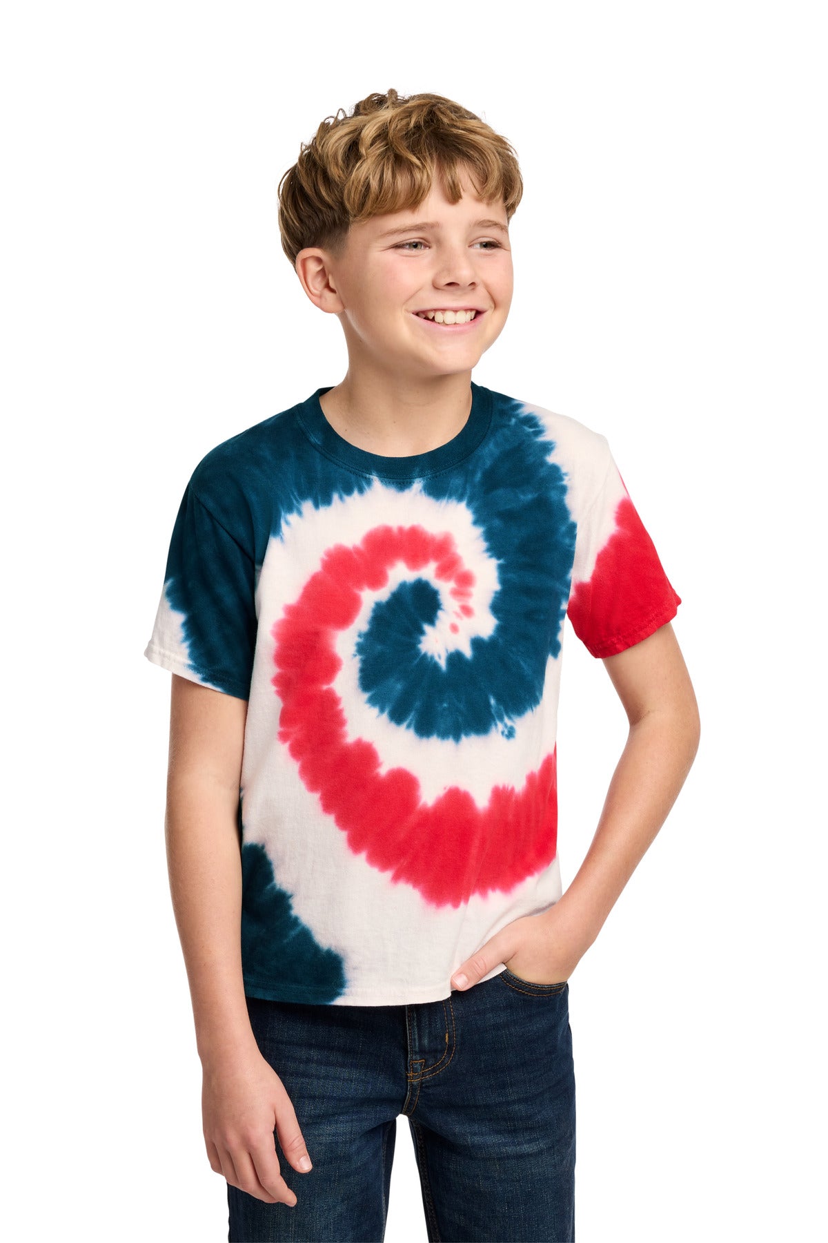 Custom Embroidery or DTF Print - Port & Co ®  Youth Tie-Dye Tee. PC147Y