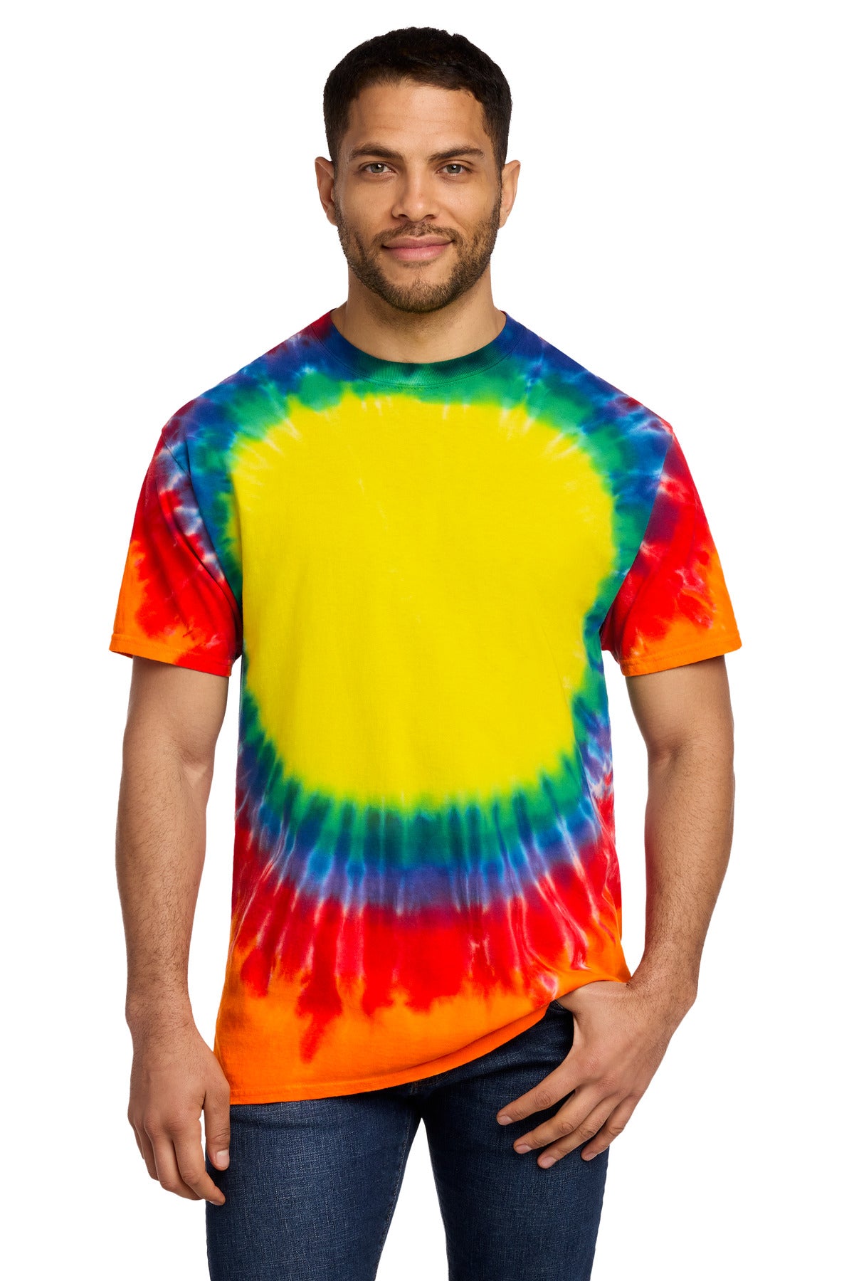 Custom Embroidery or DTF Print - Port & Co ®  Window Tie-Dye Tee. PC149