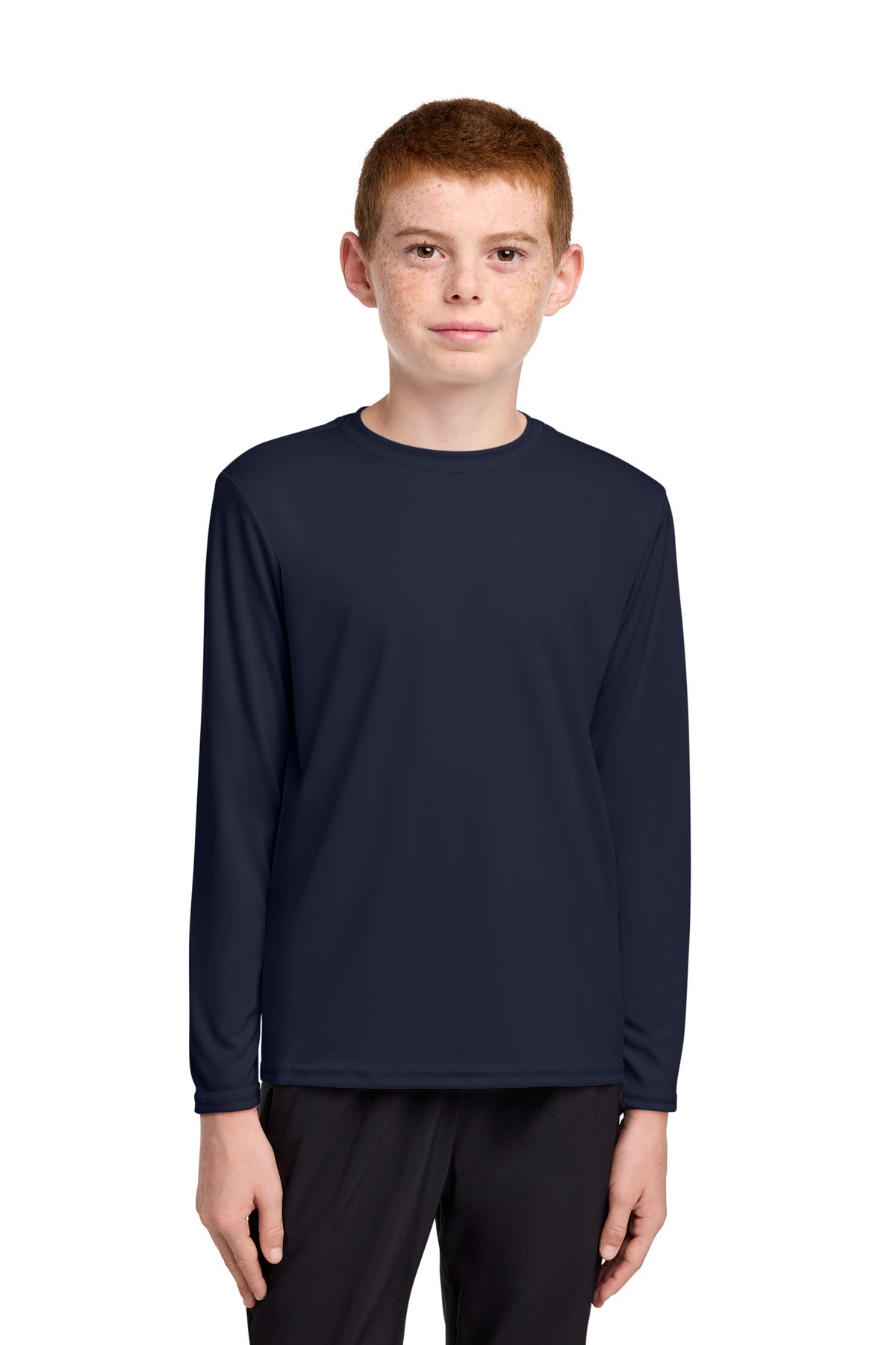 Custom Embroidery or DTF Print - Port & Co ®  Youth Long Sleeve Performance Tee PC380YLS