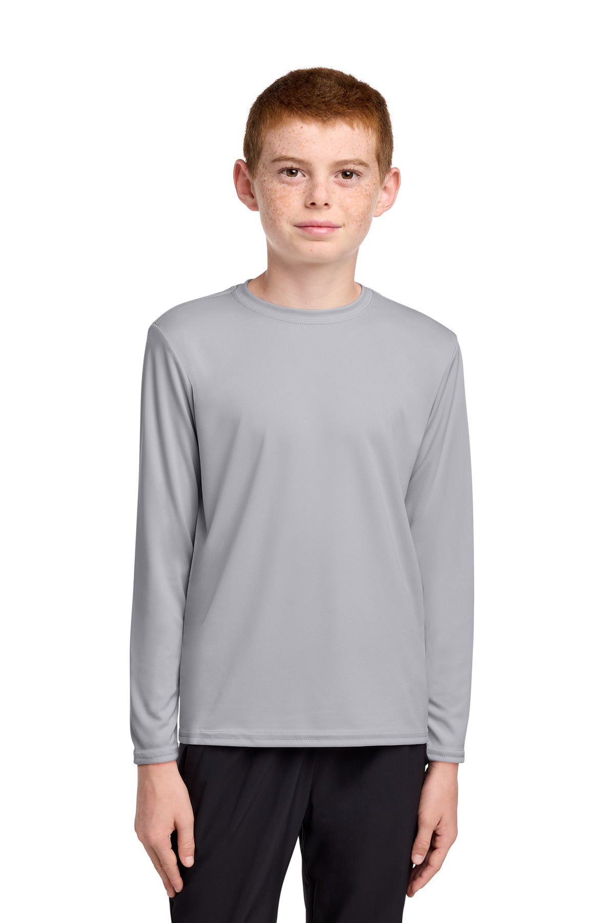 Custom Embroidery or DTF Print - Port & Co ®  Youth Long Sleeve Performance Tee PC380YLS