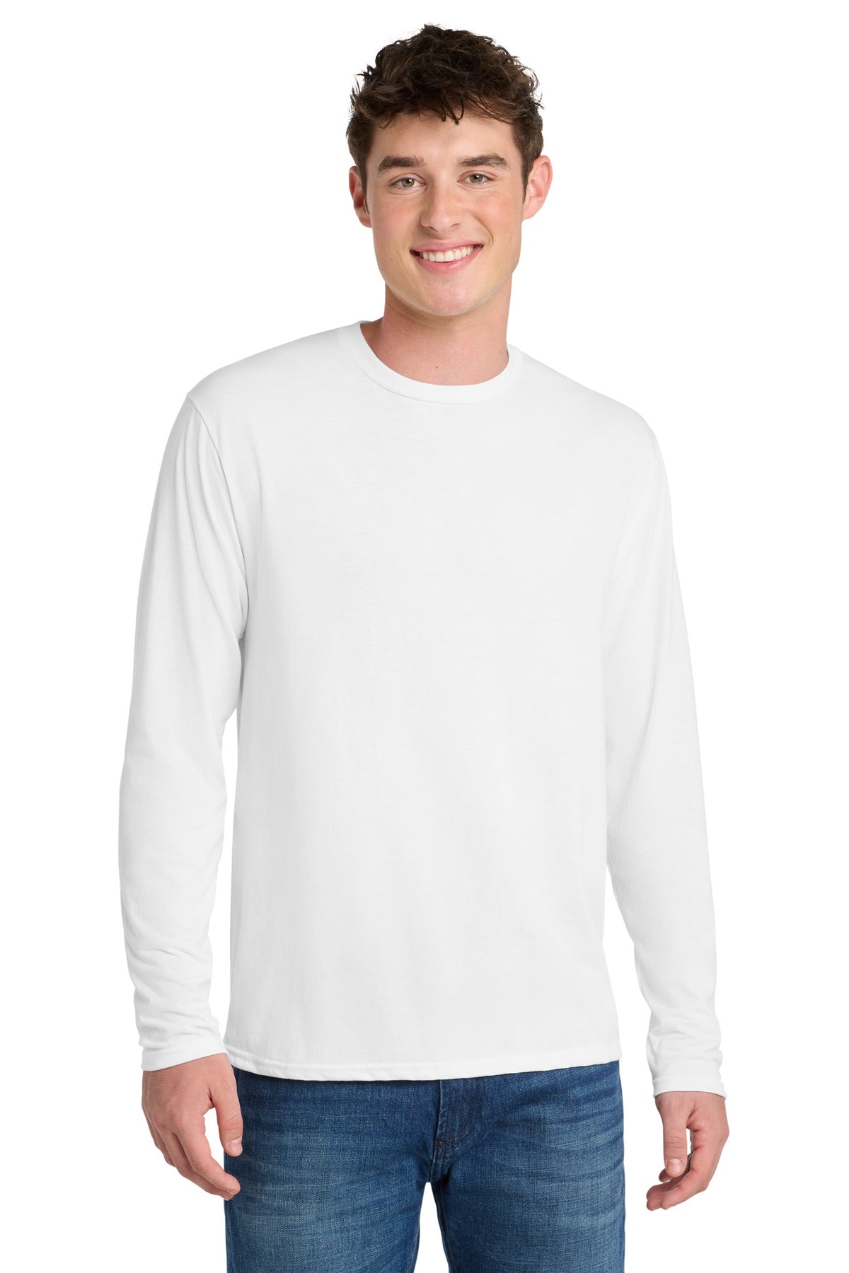Custom Embroidery or DTF Print - Port & Co ®  Long Sleeve Performance Blend Tee. PC381LS