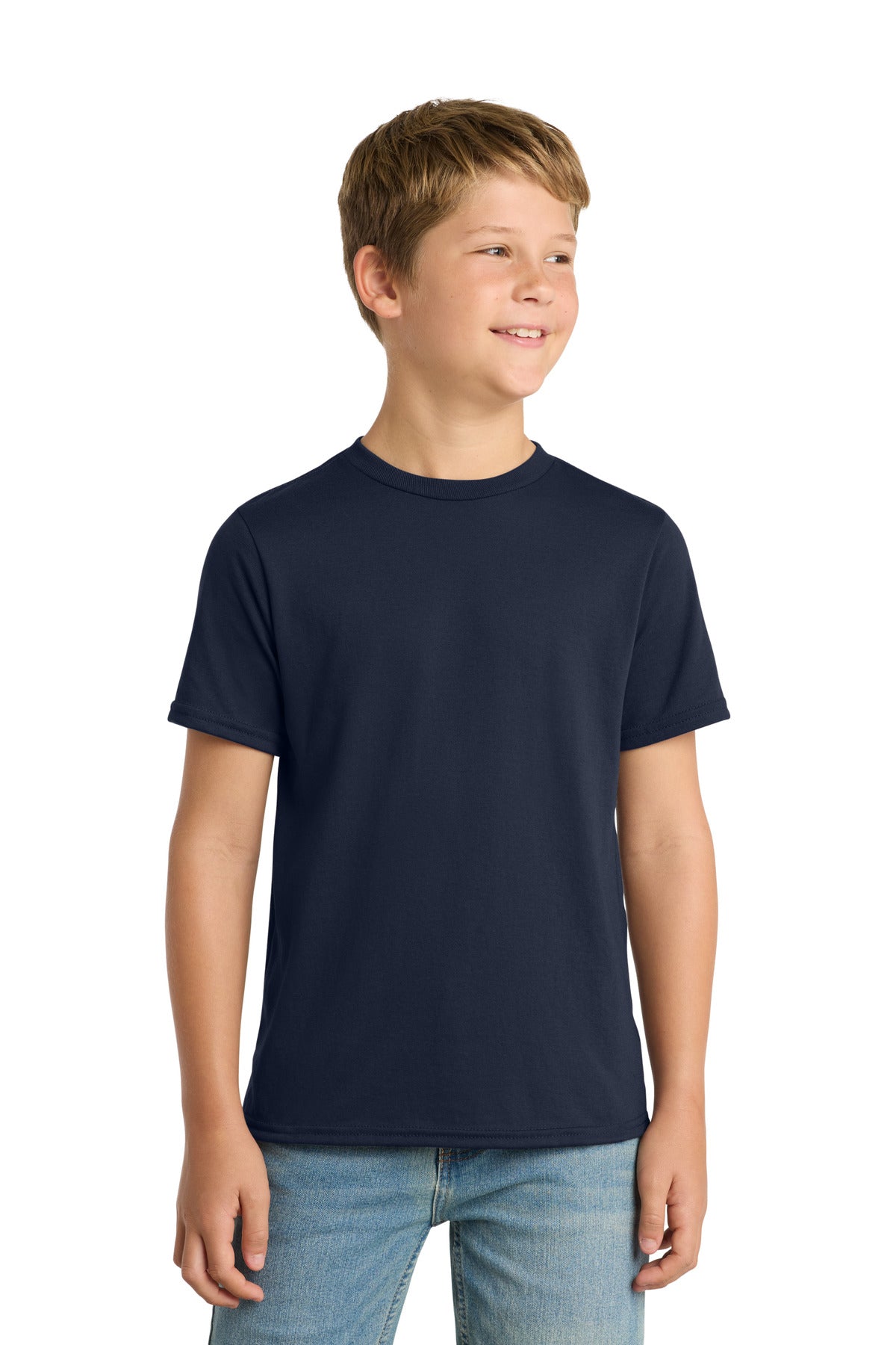 Custom Embroidery or DTF Print - Port & Co ®  Youth Performance Blend Tee. PC381Y