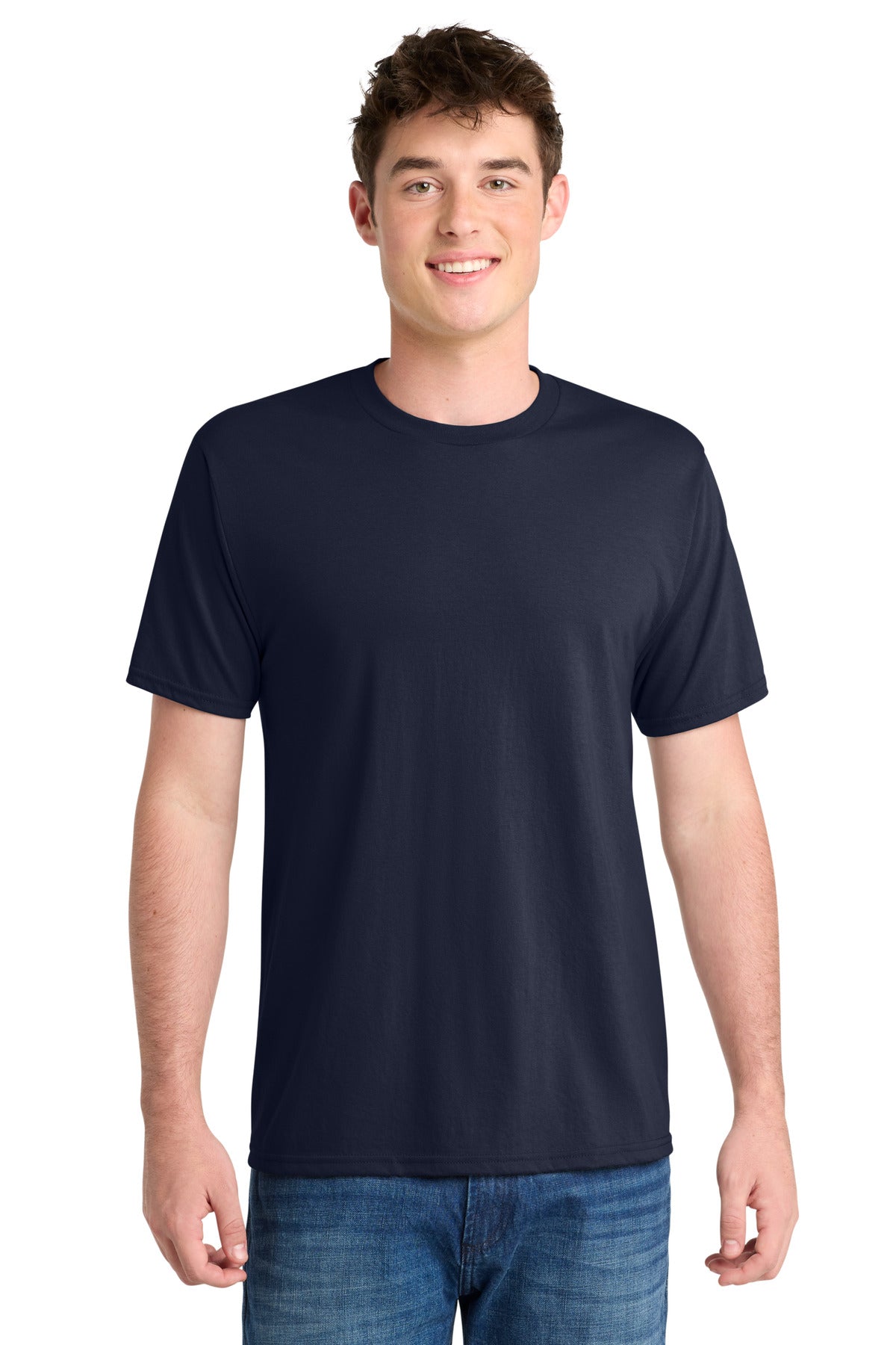 Custom Embroidery or DTF Print - Port & Co ®  Performance Blend Tee. PC381