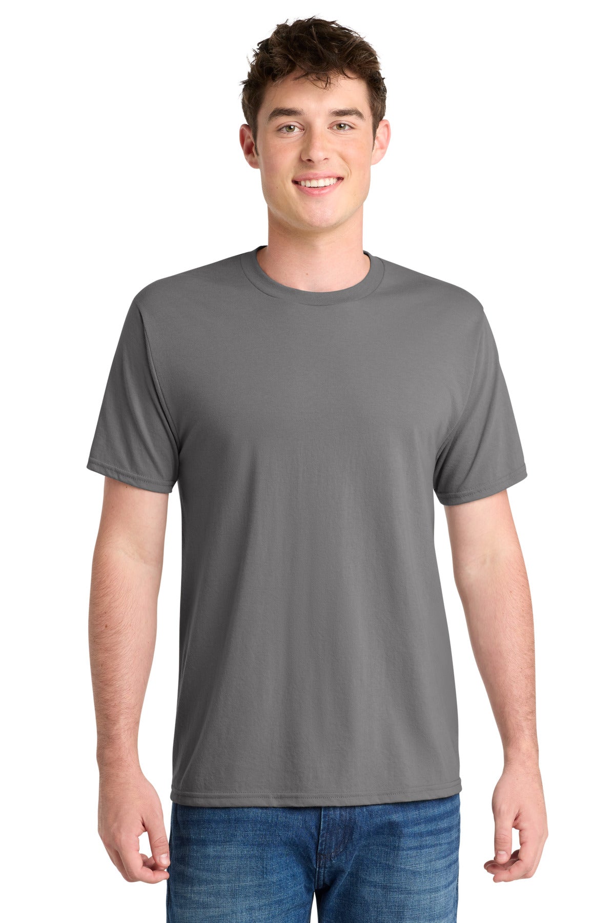 Custom Embroidery or DTF Print - Port & Co ®  Performance Blend Tee. PC381