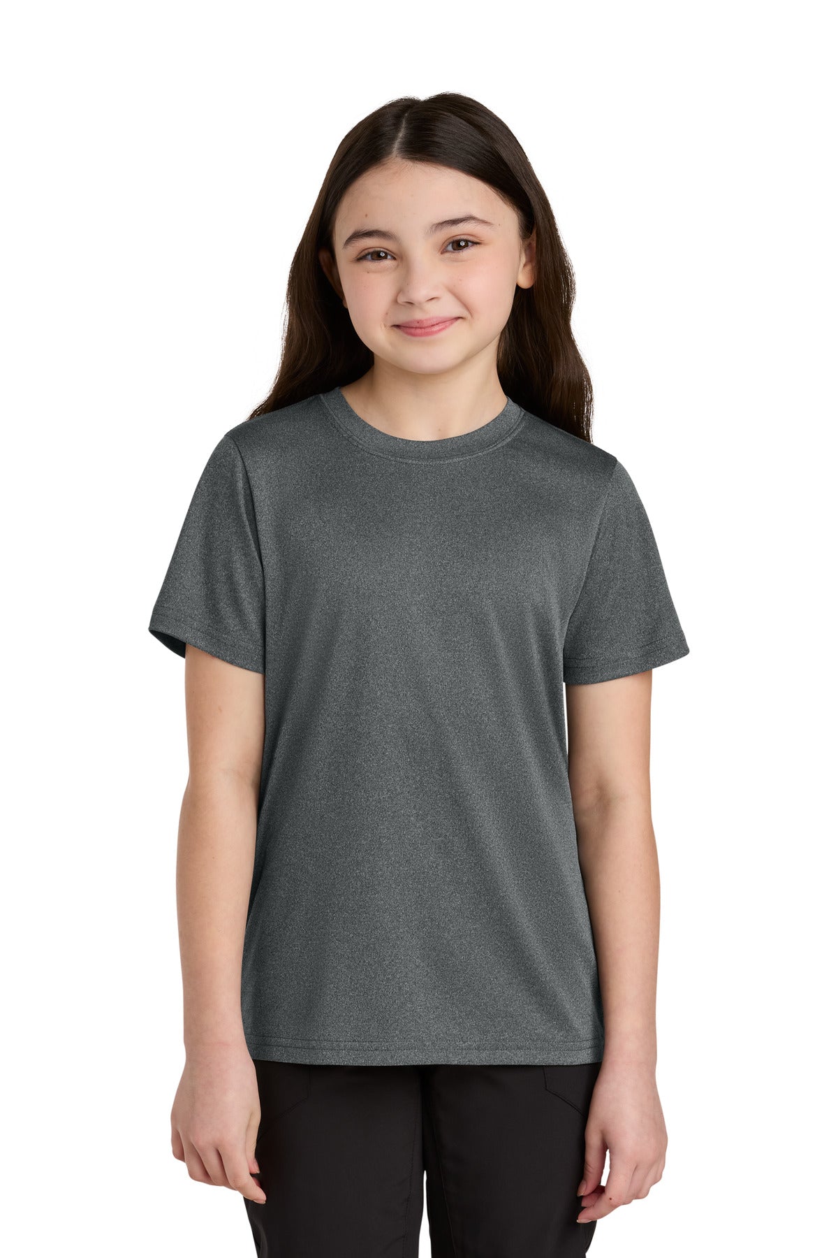 Custom Embroidery or DTF Print - Port & Co ®  Youth Heather Performance Tee PC390Y