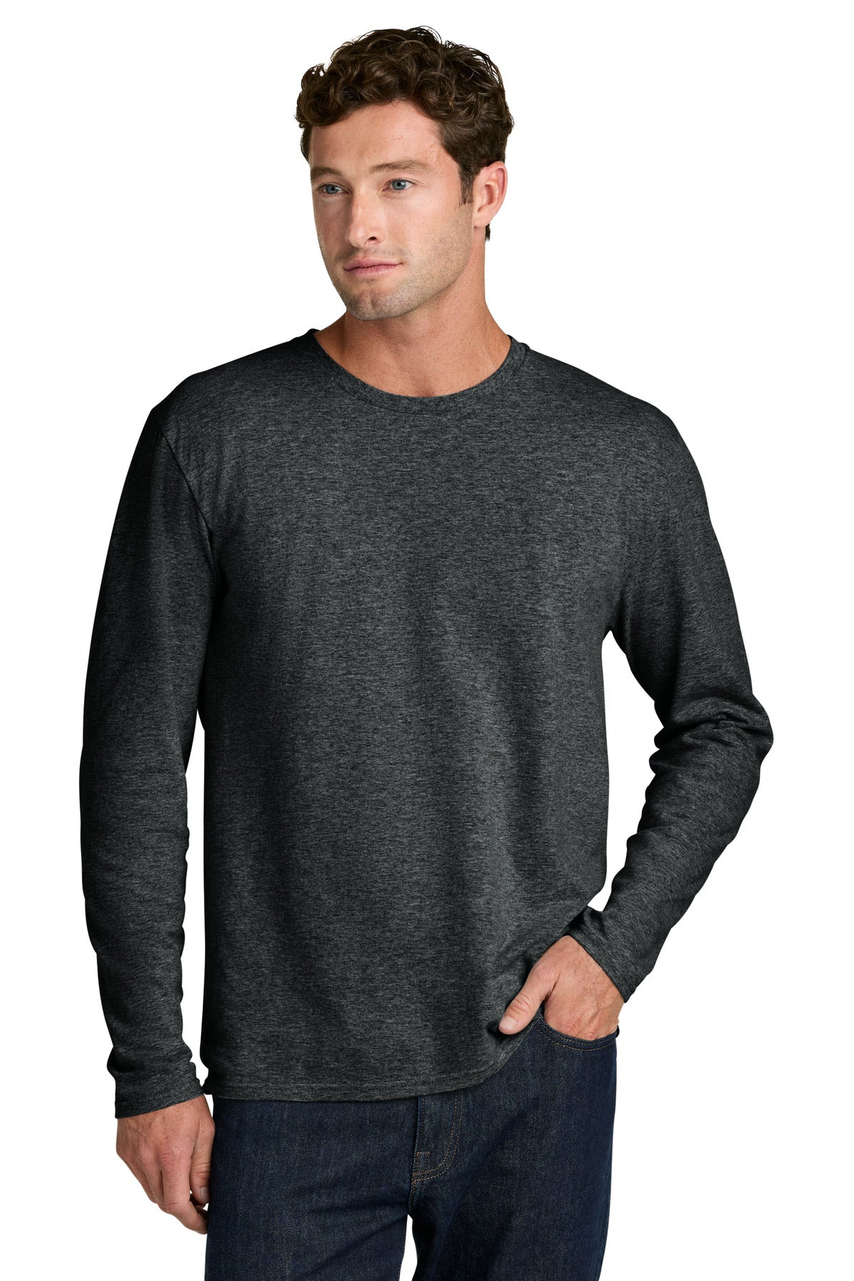 Custom Embroidery or DTF Print - Port & Co ®  Easy Cotton Long Sleeve Tee PC43LS
