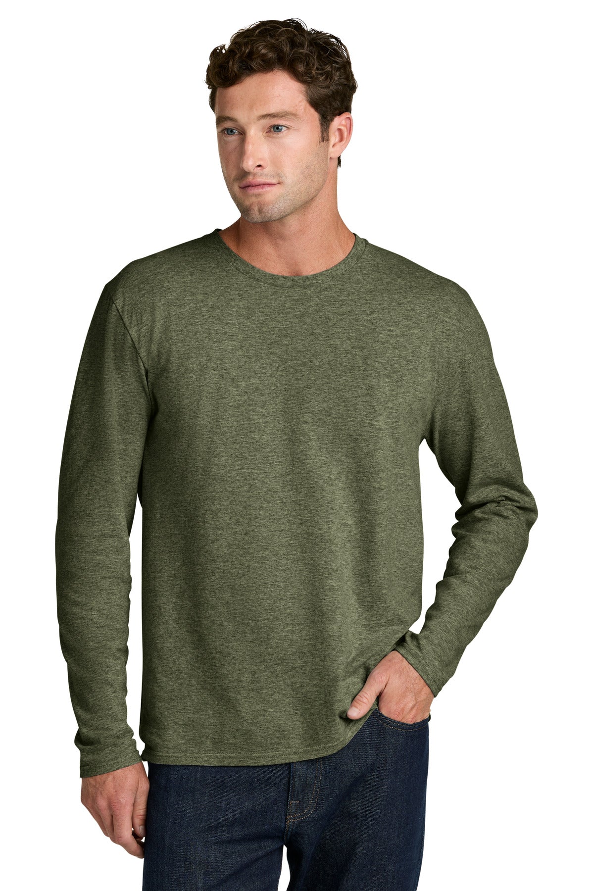 Custom Embroidery or DTF Print - Port & Co ®  Easy Cotton Long Sleeve Tee PC43LS