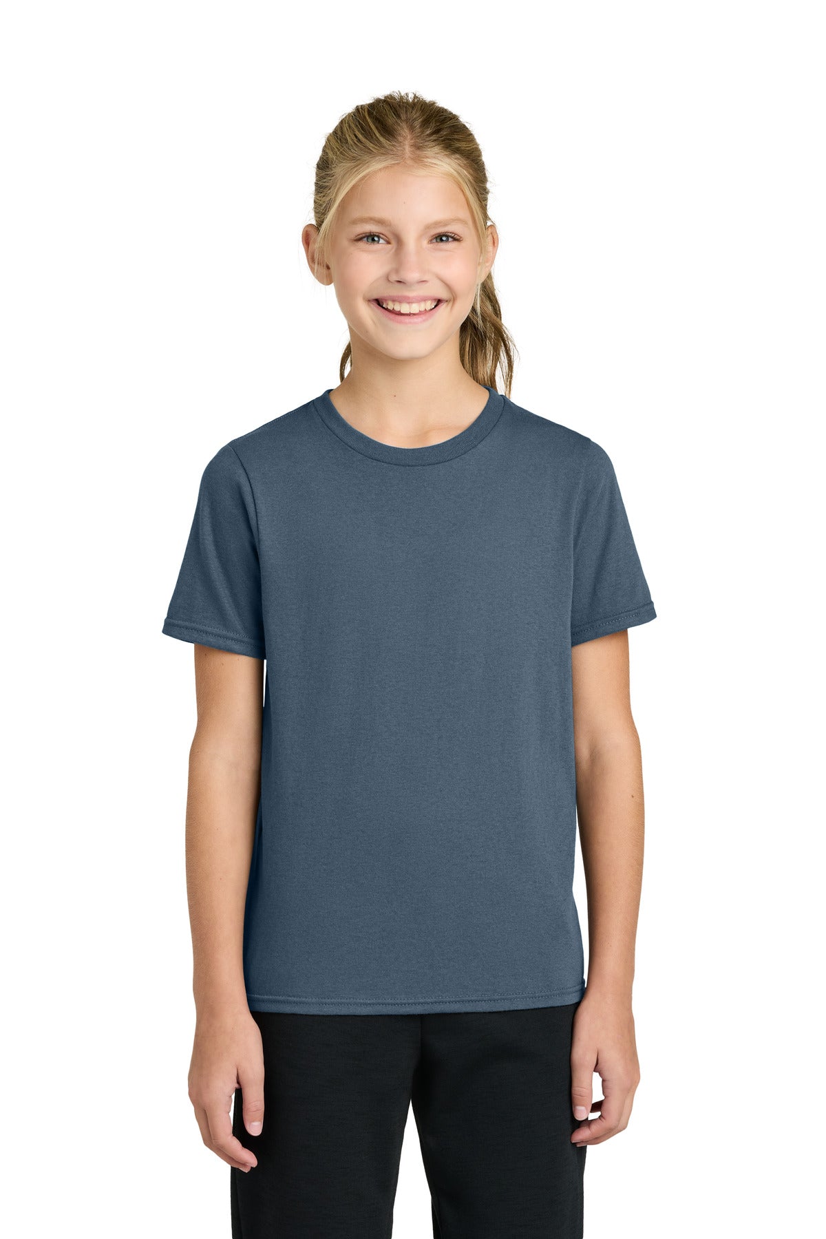 Custom Embroidery or DTF Print - Port & Co ®  Youth Easy Cotton Tee PC43Y
